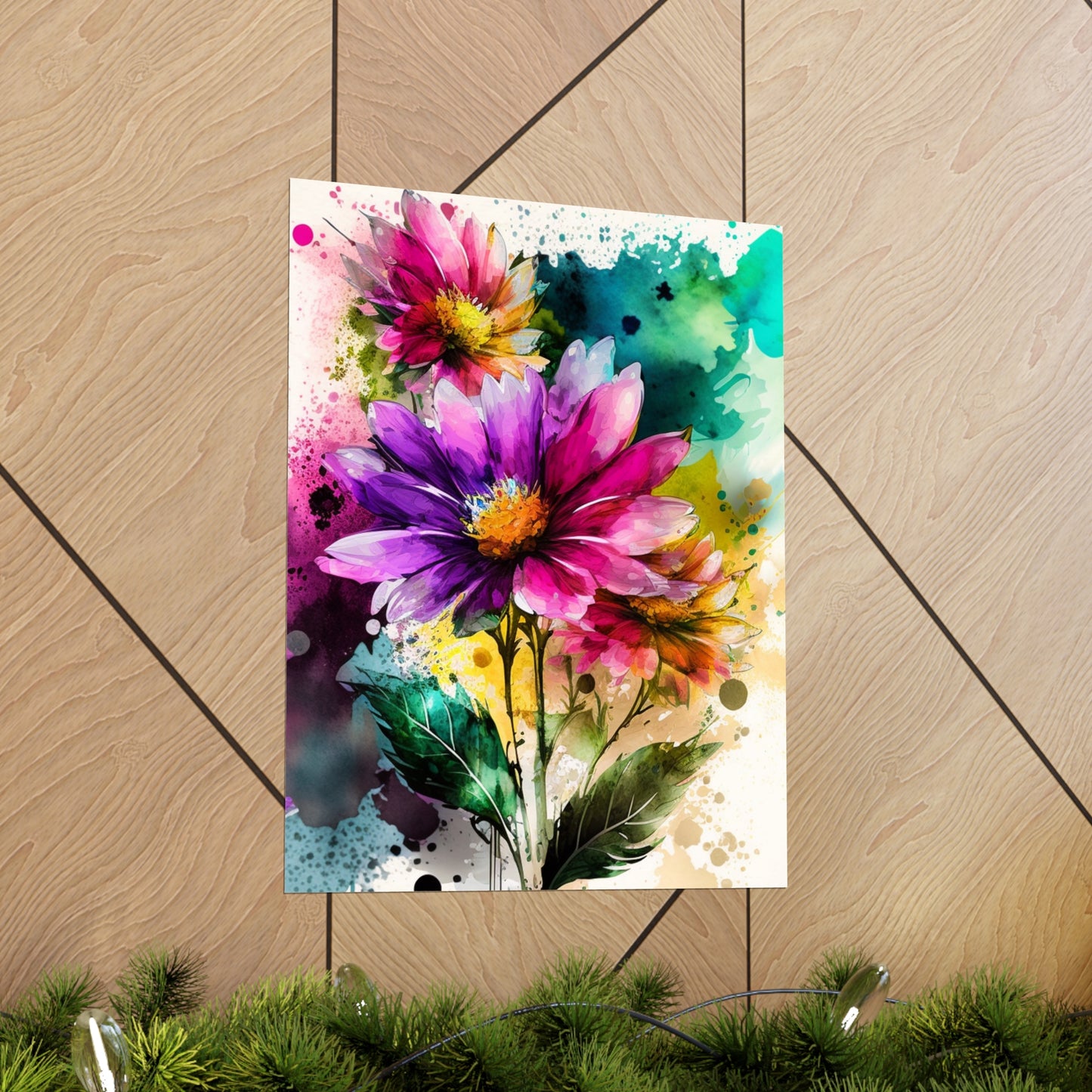 Premium Matte Vertical Posters Bright Spring Flowers 1