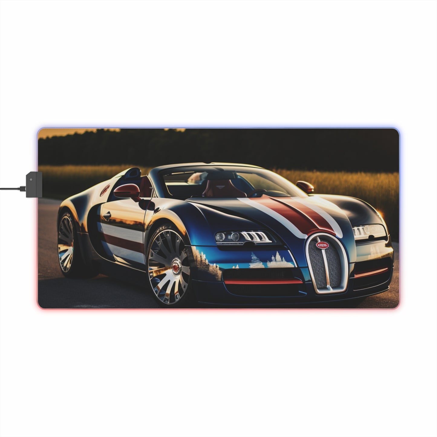 LED Gaming Mouse Pad Bugatti Flag American 3