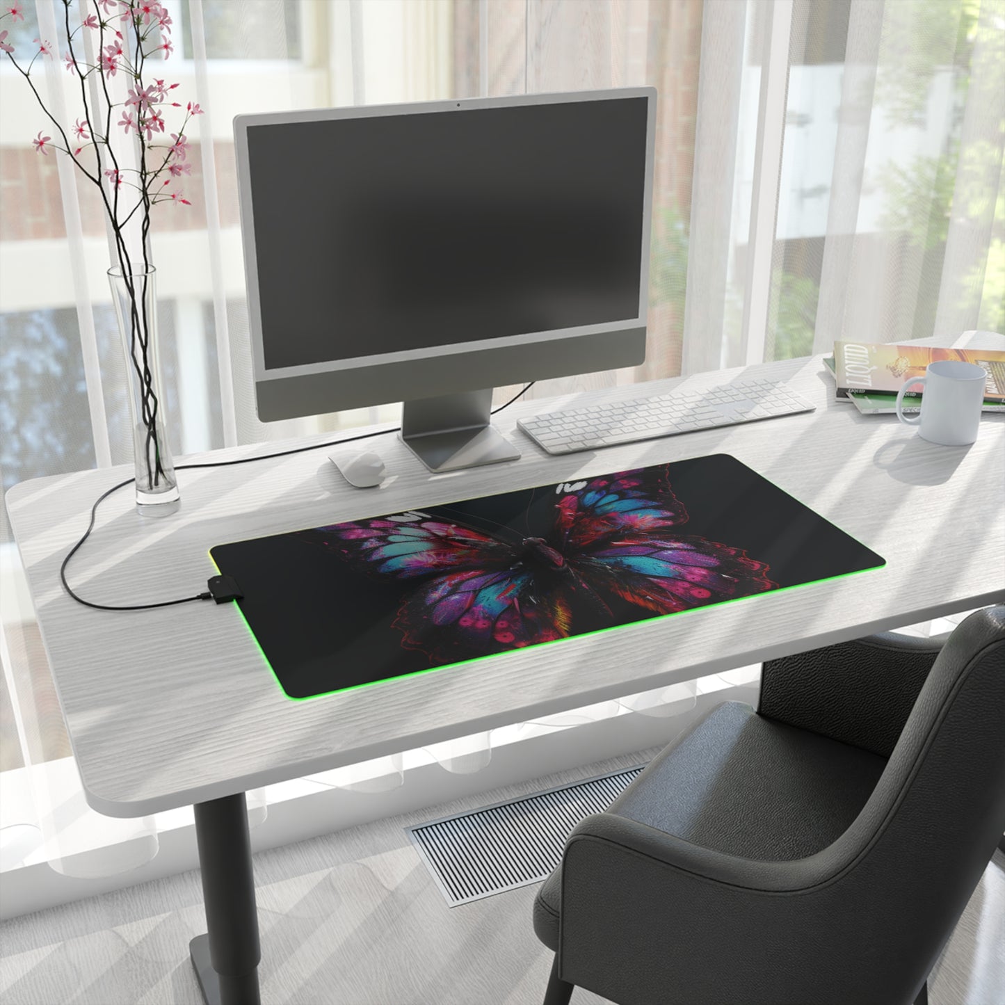 LED Gaming Mouse Pad Hyper Butterfly Real