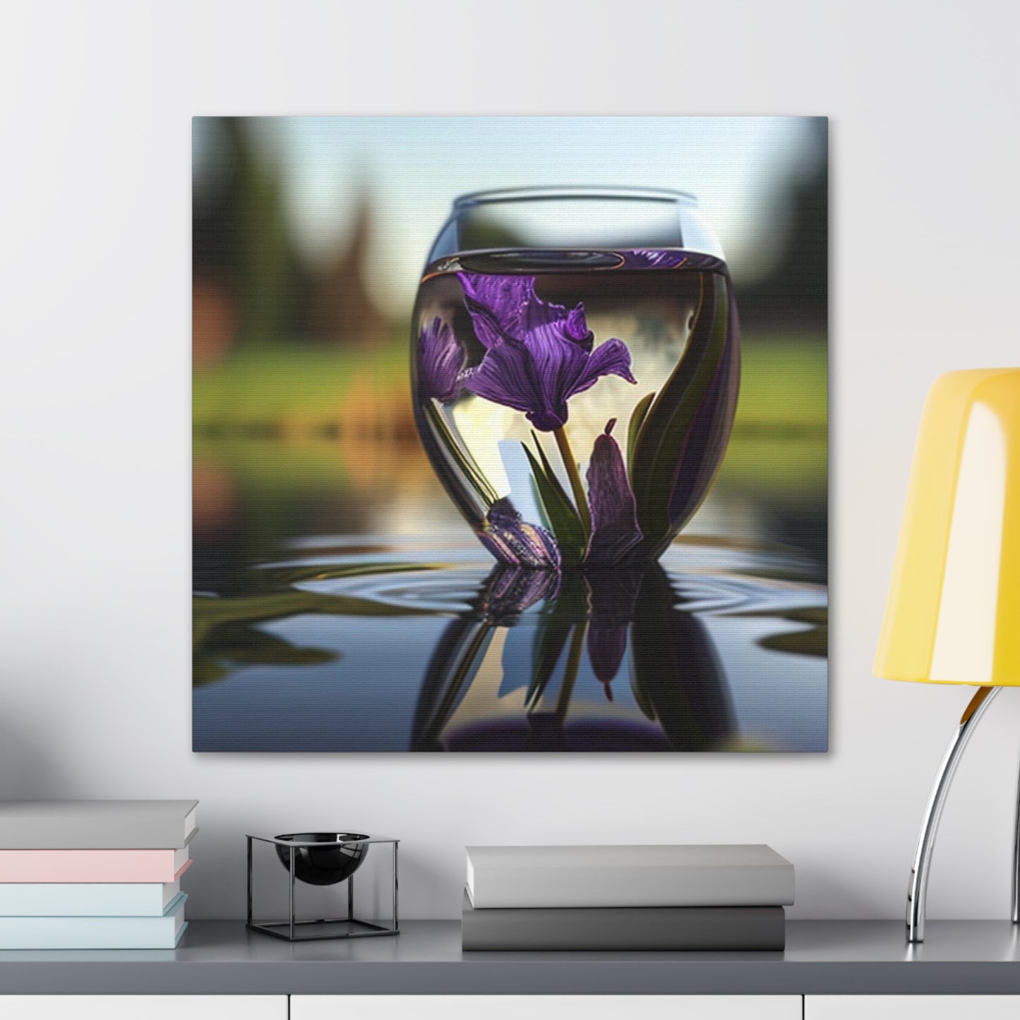 Canvas Gallery Wraps Purple Iris in a vase 3