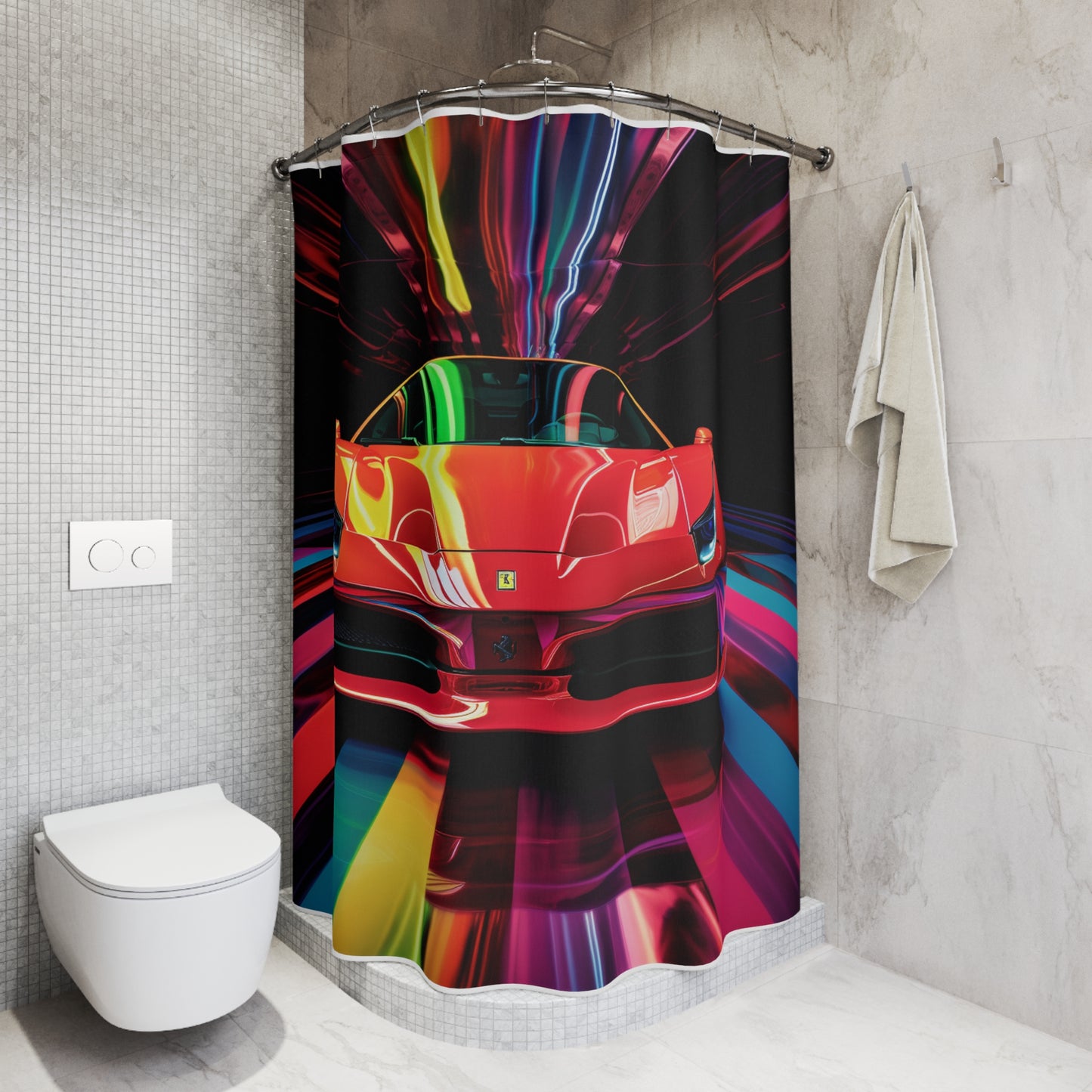 Polyester Shower Curtain Ferrari Flair Macro 3