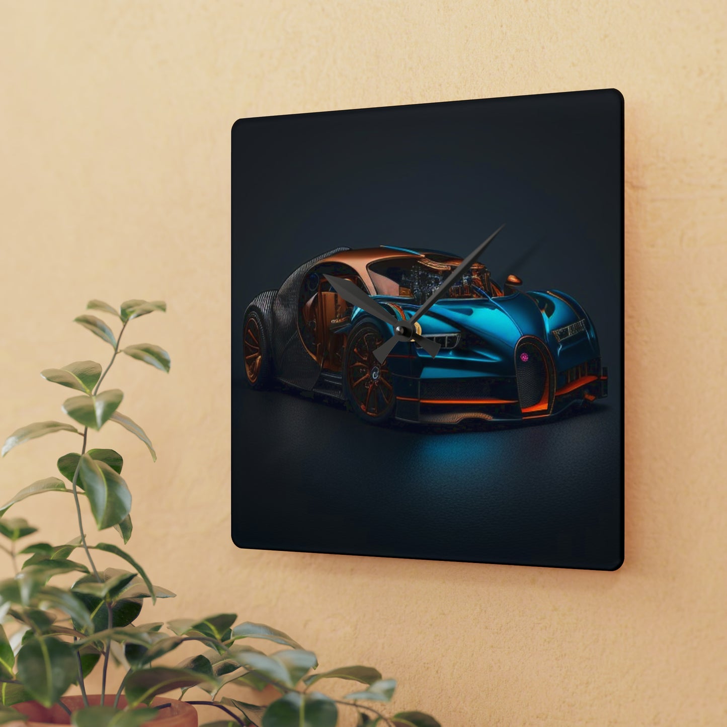 Acrylic Wall Clock Bugatti Blue 4