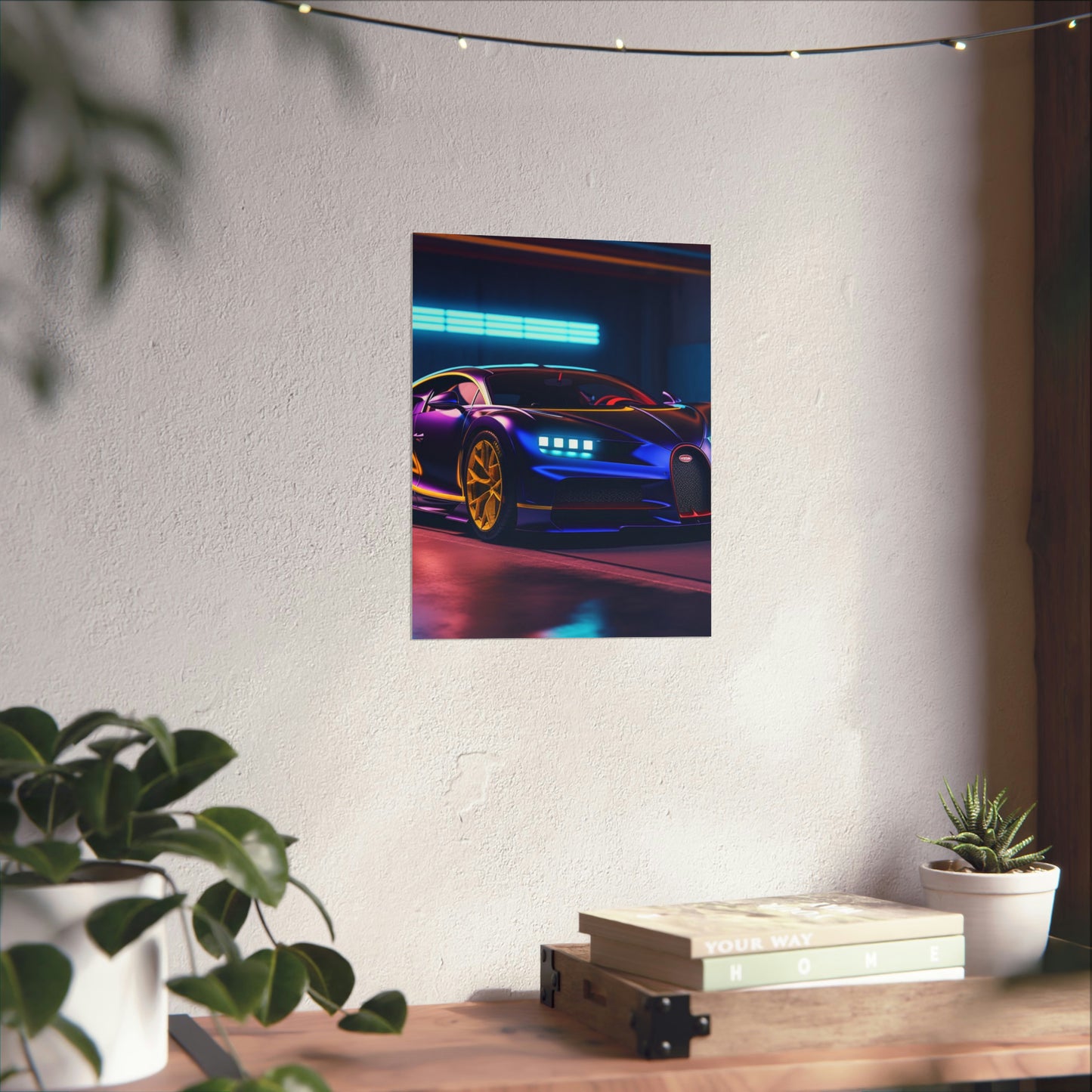 Premium Matte Vertical Posters Hyper Bugatti Neon Chiron 4