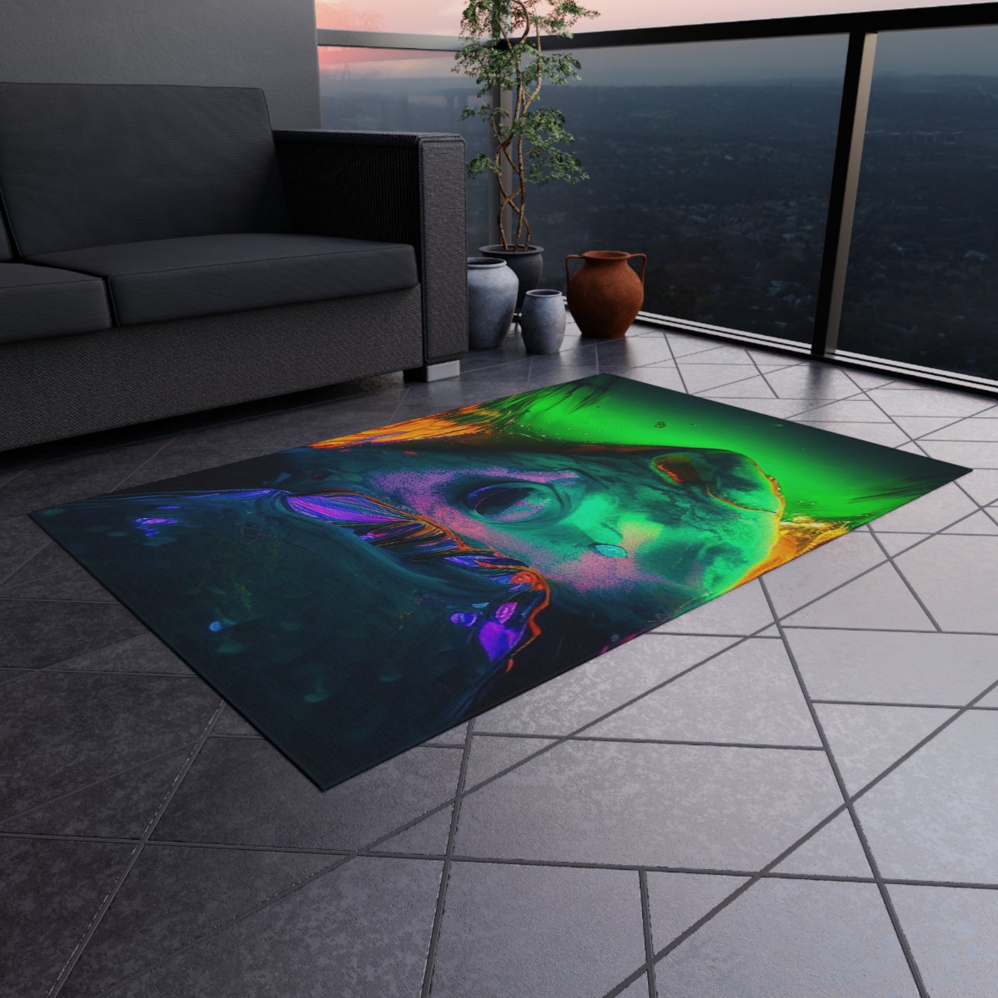 Outdoor Rug  Florescent Glow 1