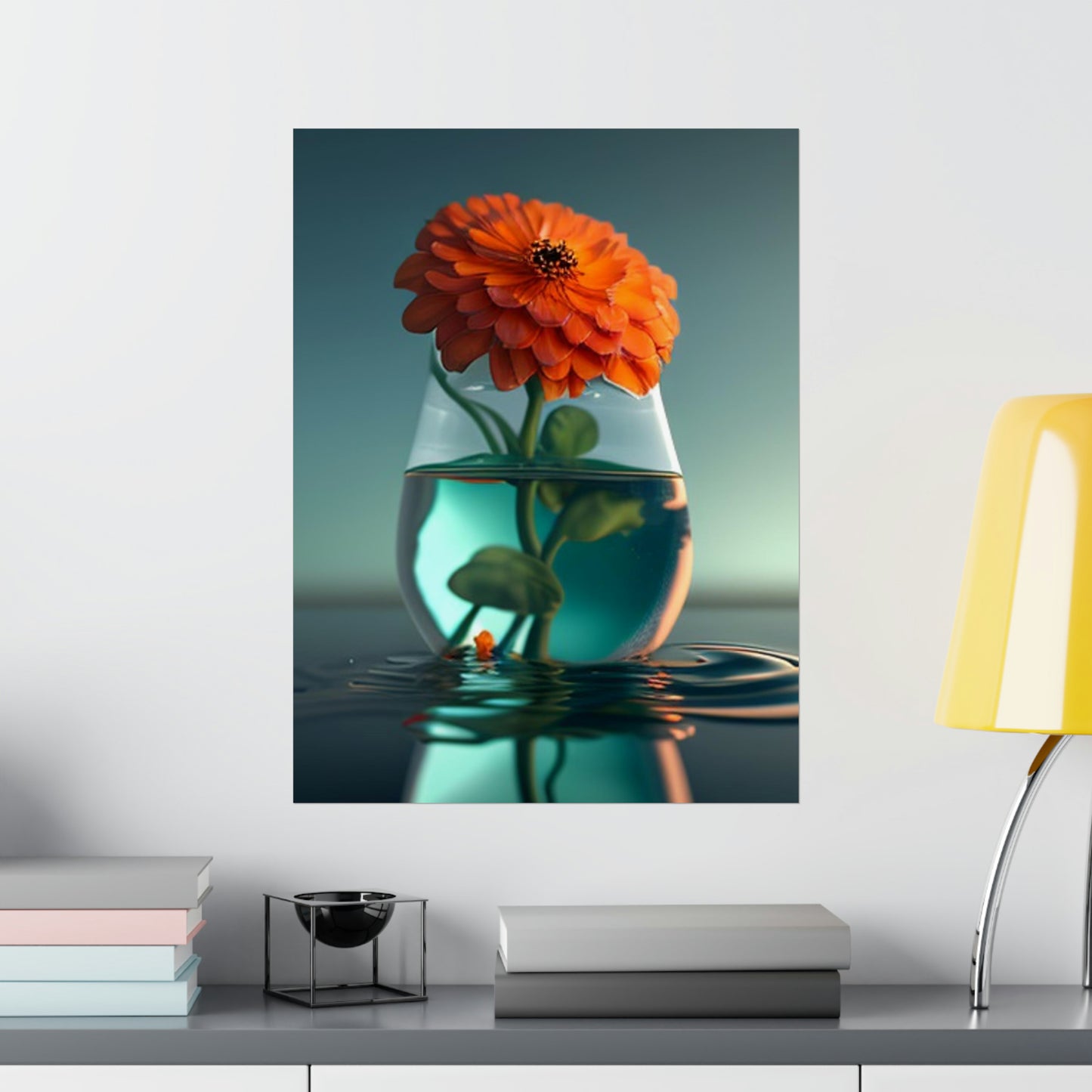 Premium Matte Vertical Posters Orange Zinnia 1