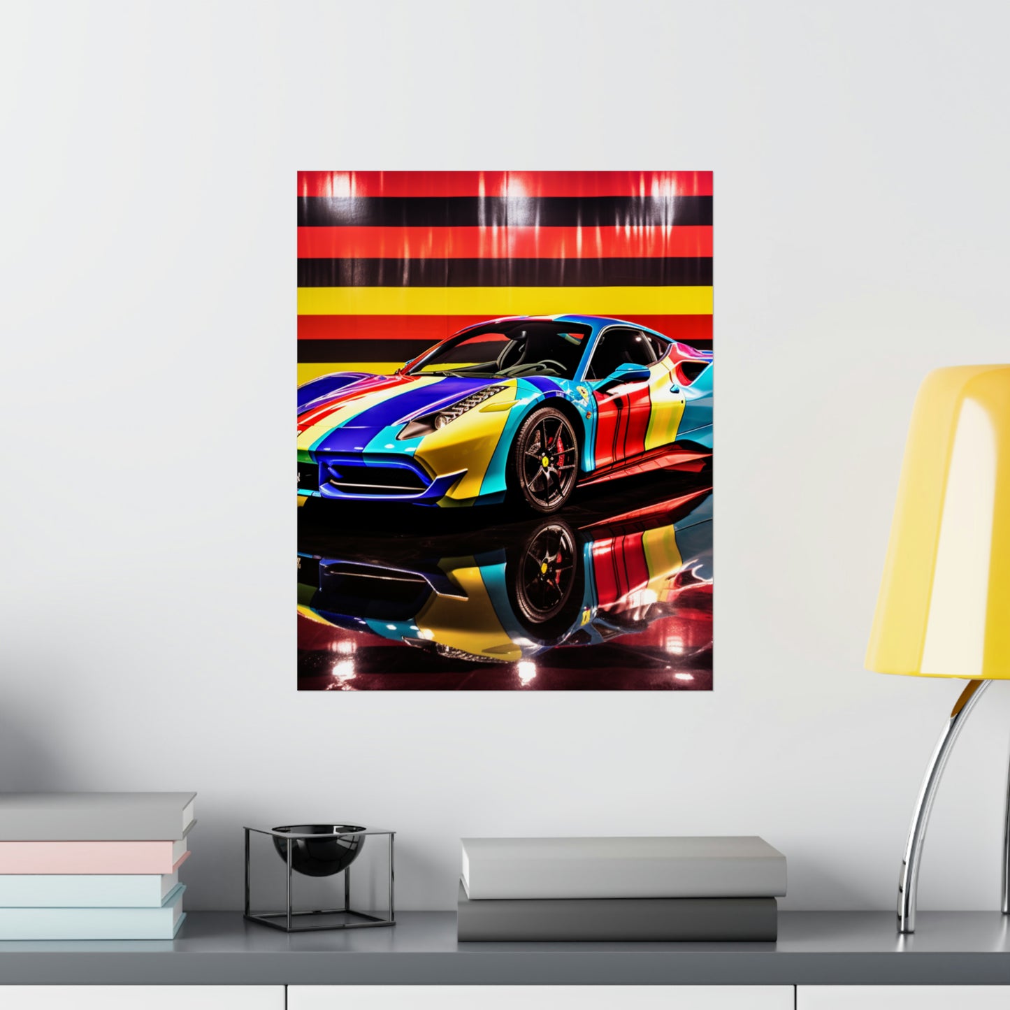 Premium Matte Vertical Posters Hyper Colorfull Ferrari 2