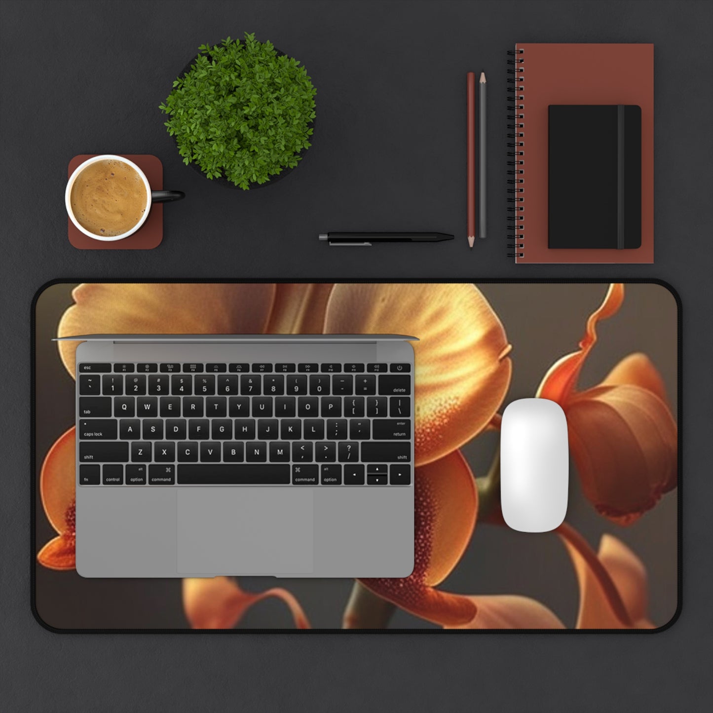 Desk Mat Orange Orchid 1