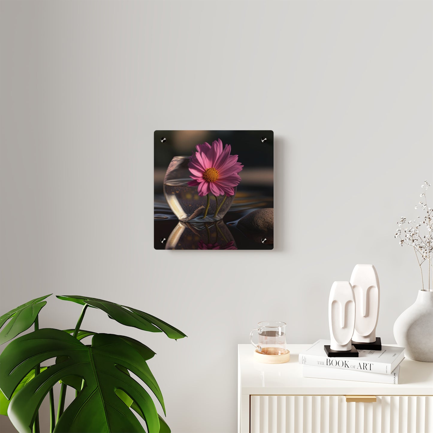 Acrylic Wall Art Panels Pink Daisy 4