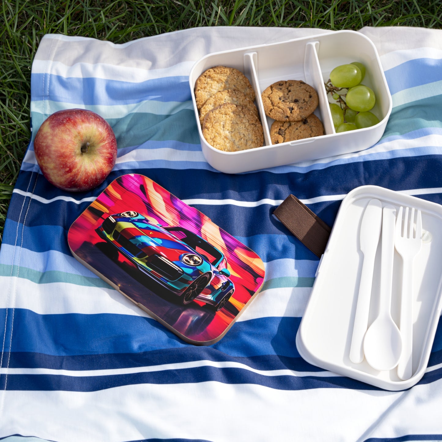 Bento Lunch Box Macro American Flag Porsche 1