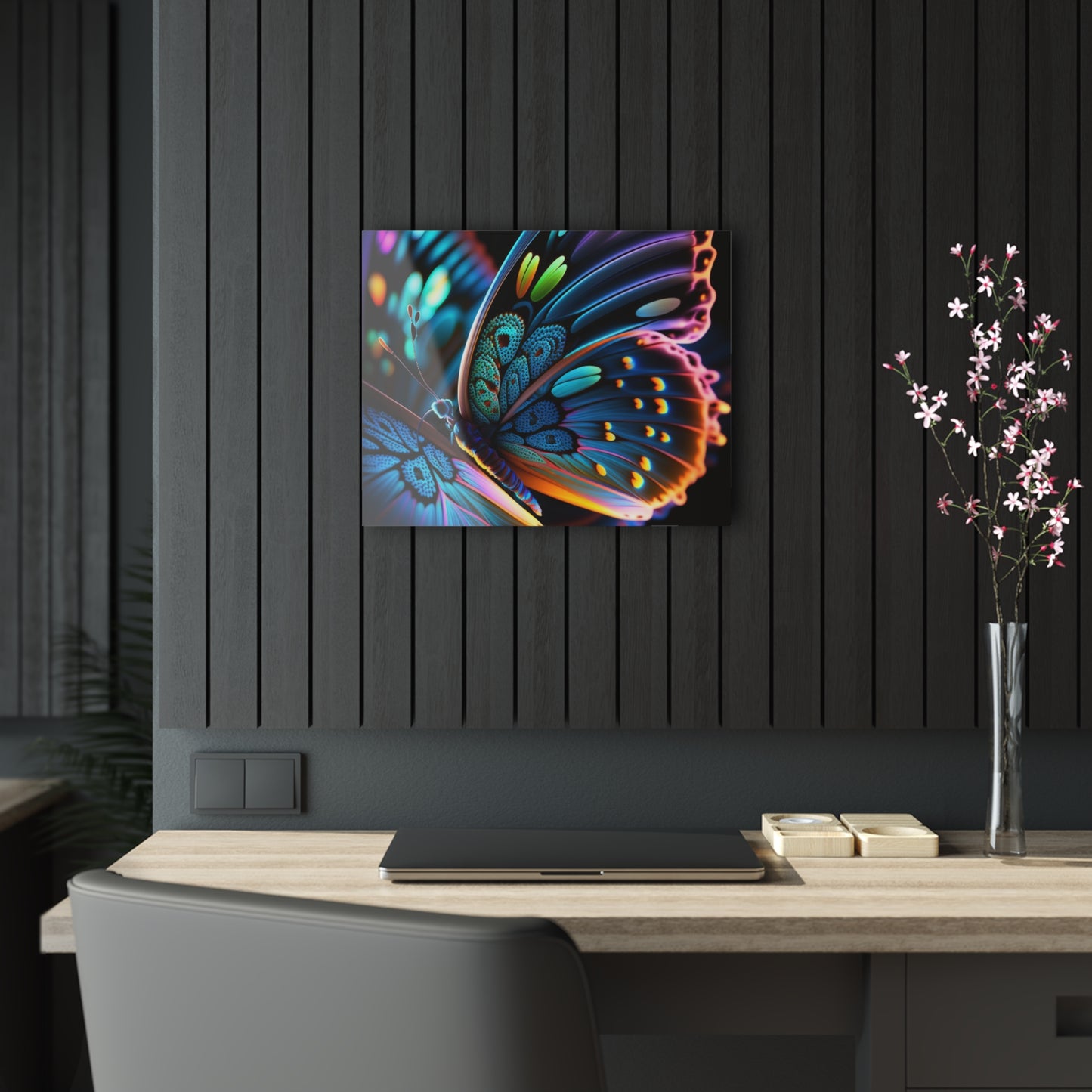 Acrylic Prints Neon Butterfly Macro 2