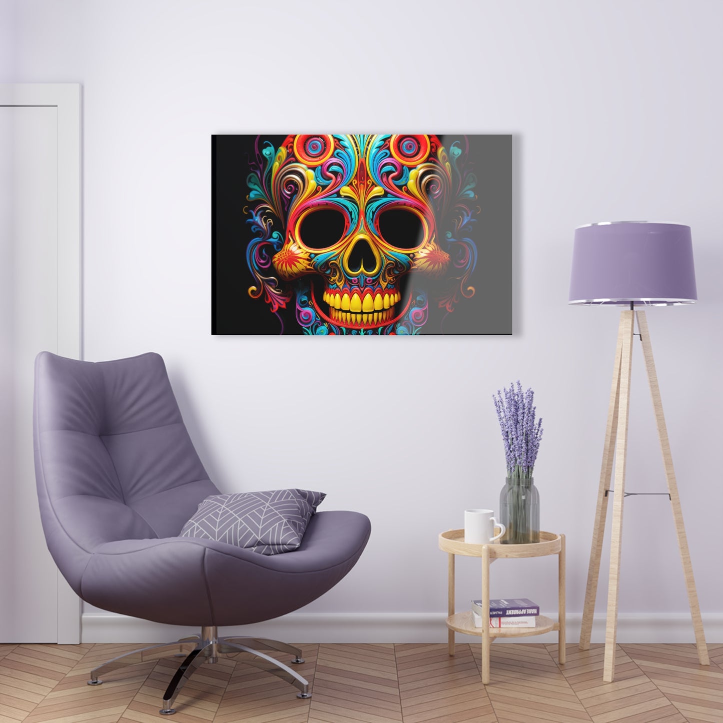 Acrylic Prints Macro Skull Color 1