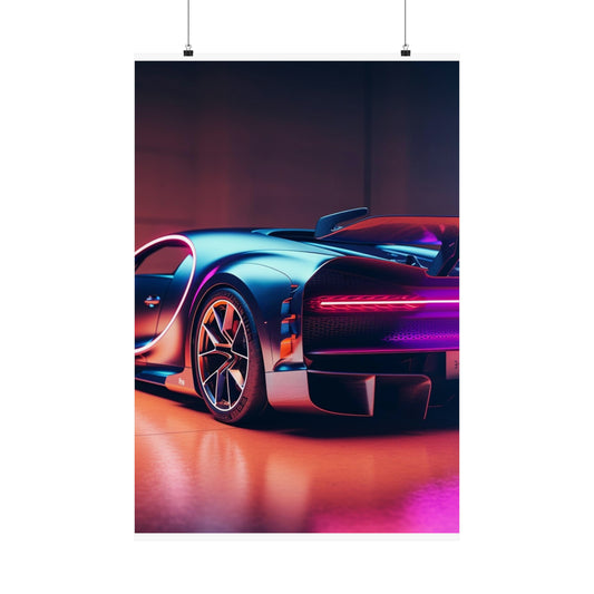 Premium Matte Vertical Posters Hyper Bugatti Neon Chiron 2