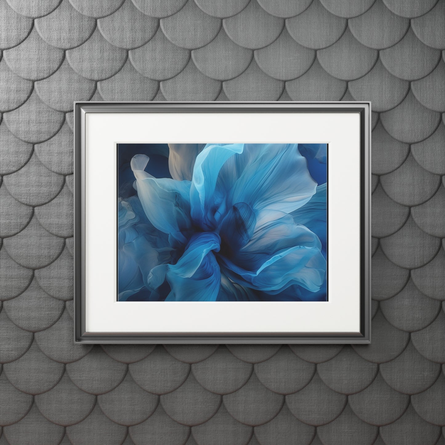 Fine Art Prints (Passepartout Paper Frame) Blue Tluip Abstract 2