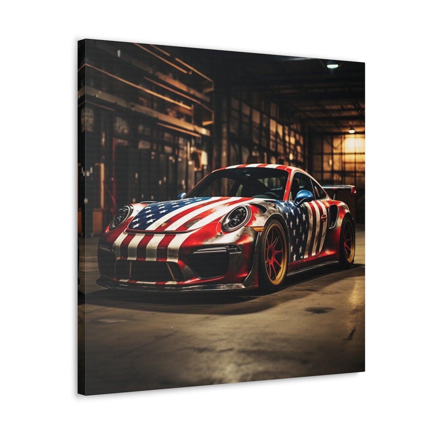 Canvas Gallery Wraps American Flag Porsche 4