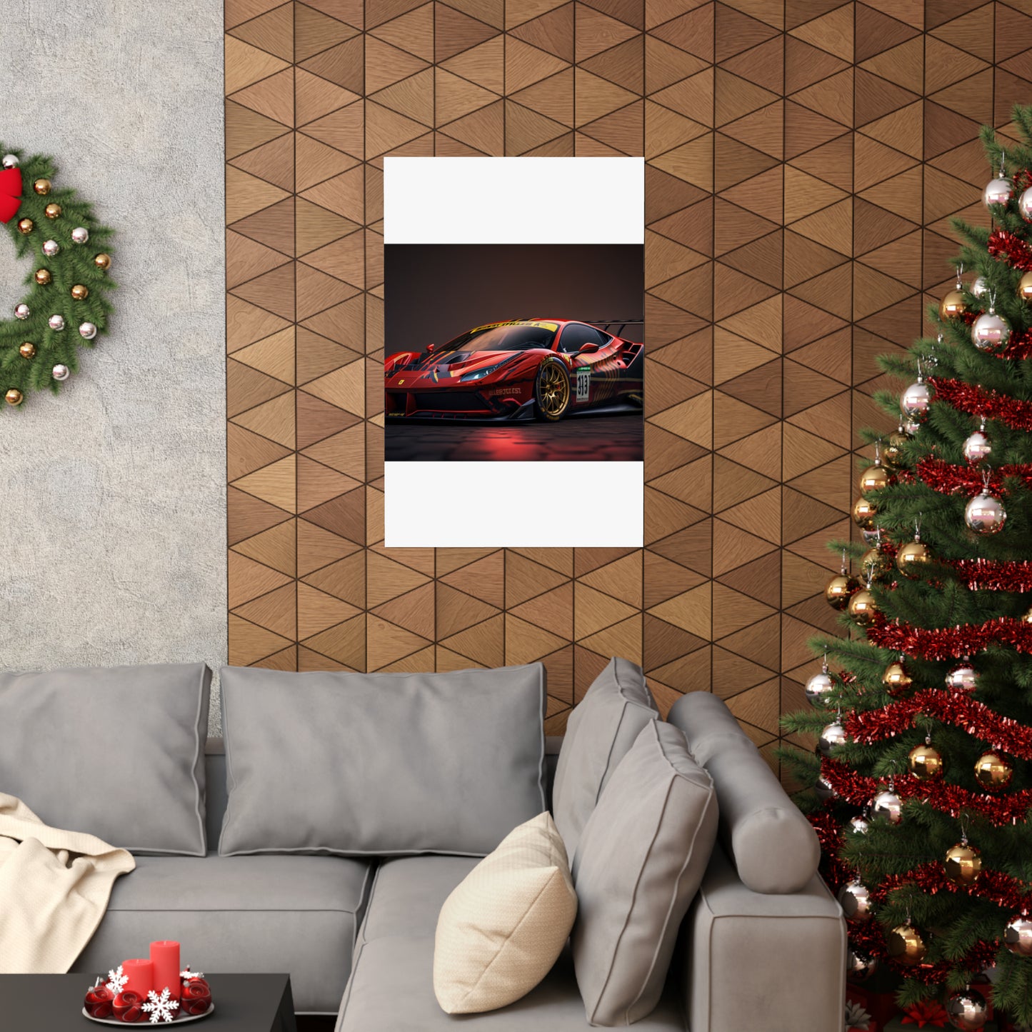 Premium Matte Vertical Posters Ferrari Red 1