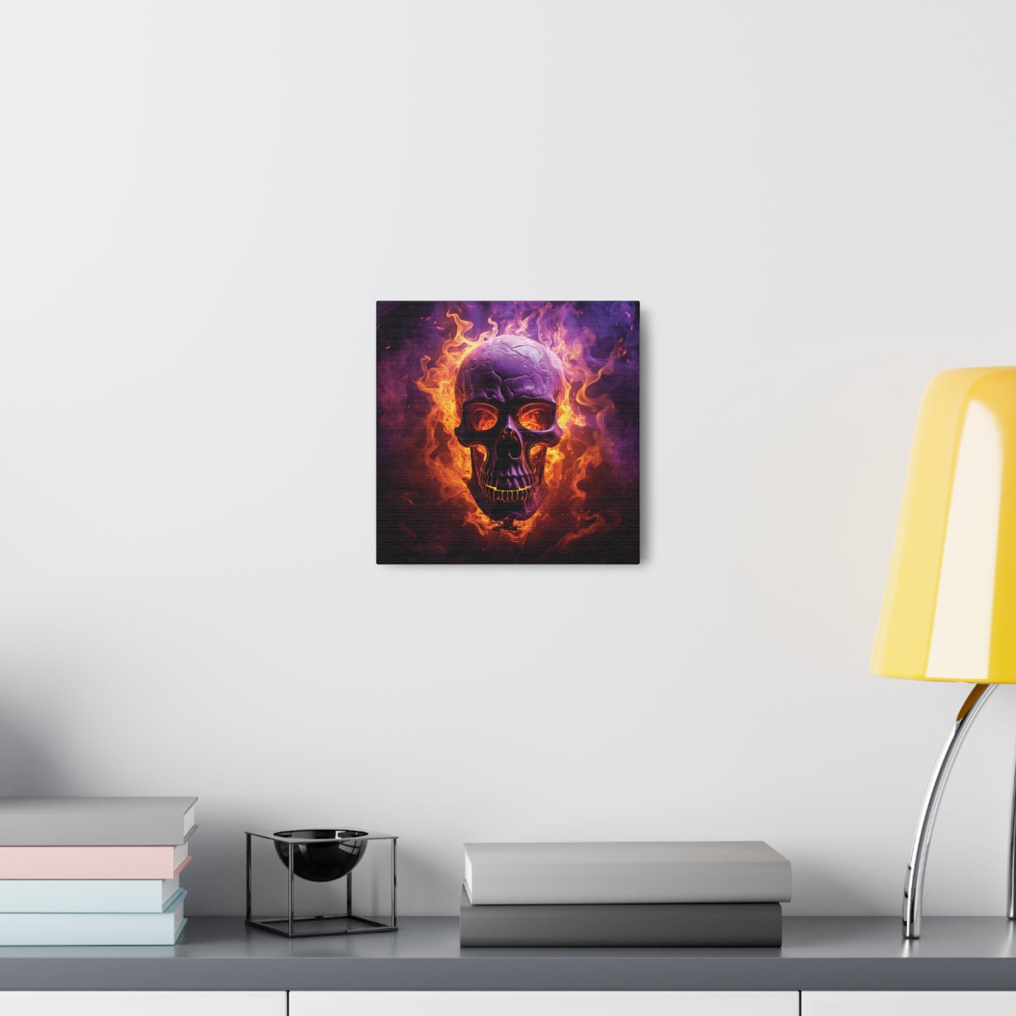 Canvas Gallery Wraps Skull Flames 3