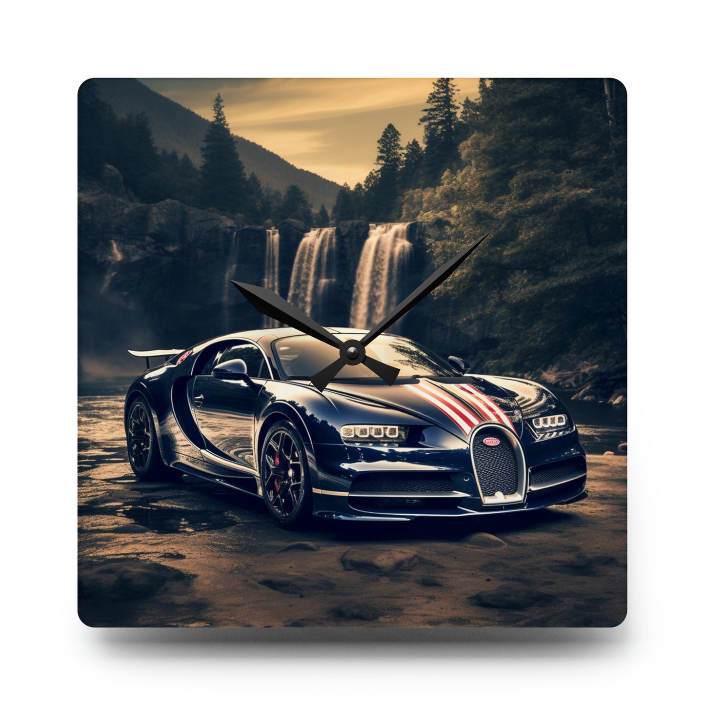 Acrylic Wall Clock Bugatti Waterfall 2