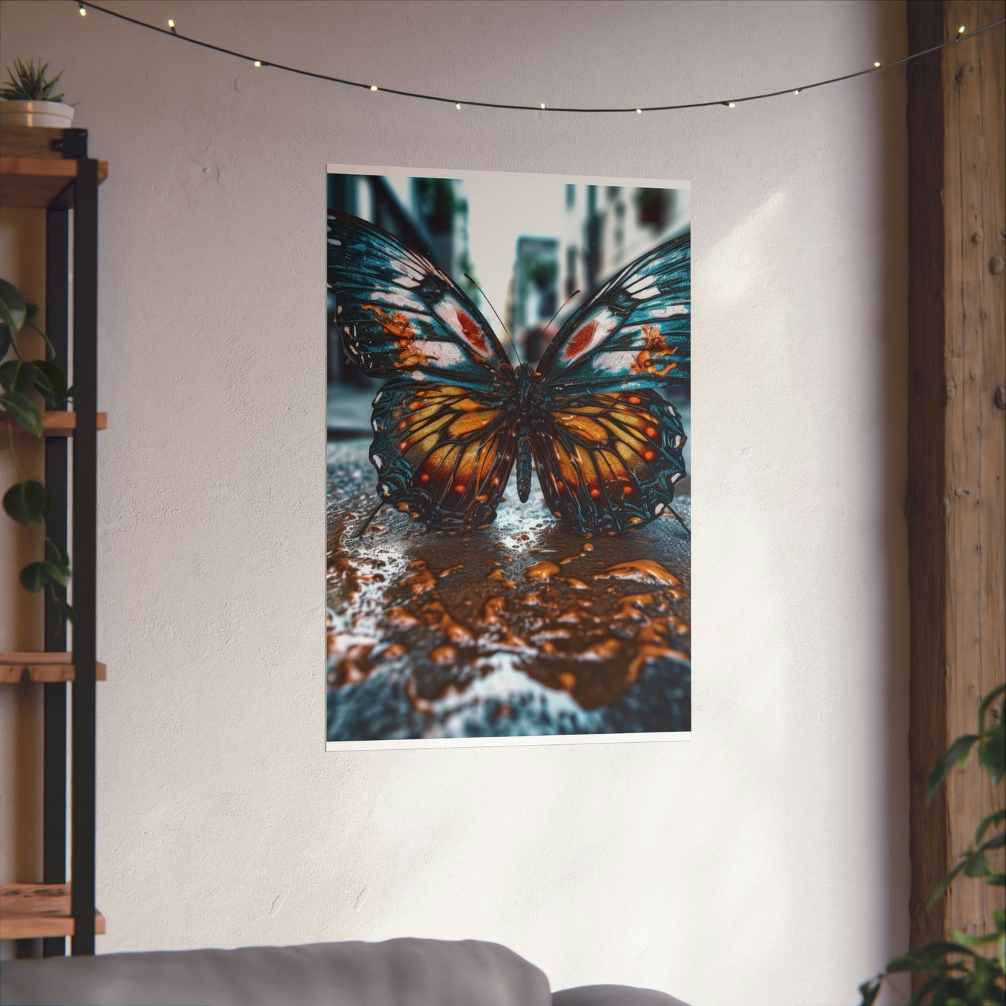 Premium Matte Vertical Posters Water Butterfly Street 3