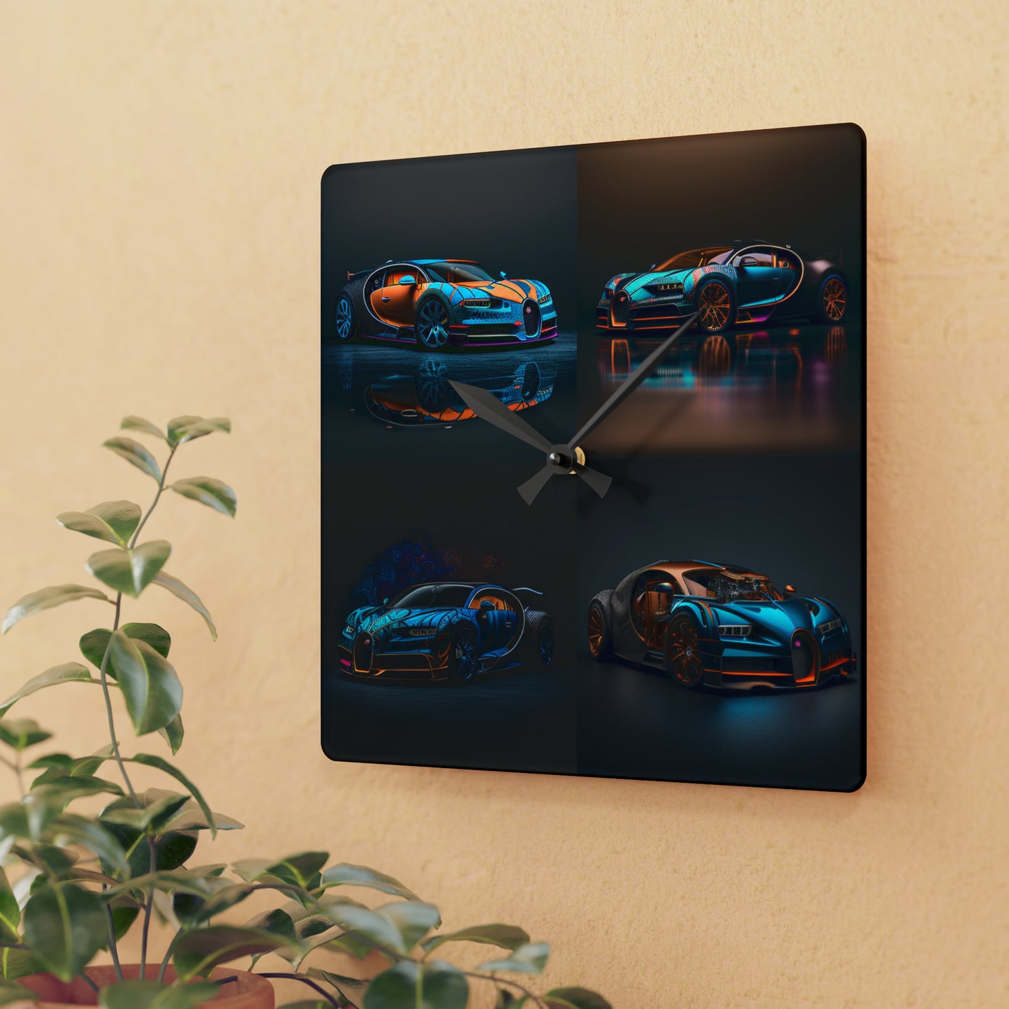 Acrylic Wall Clock Bugatti Blue 5