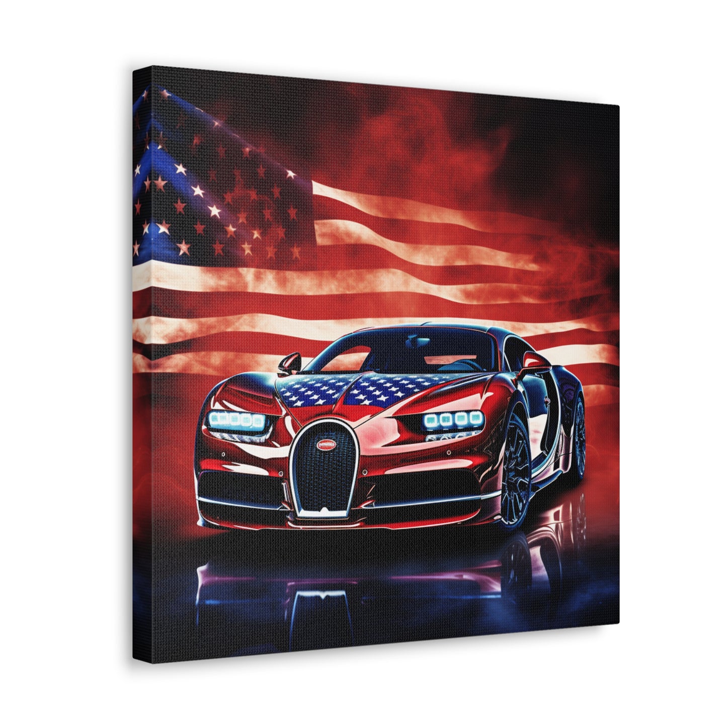 Canvas Gallery Wraps Abstract American Flag Background Bugatti 3