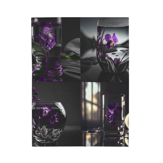 Velveteen Plush Blanket Purple Orchid Glass vase 5