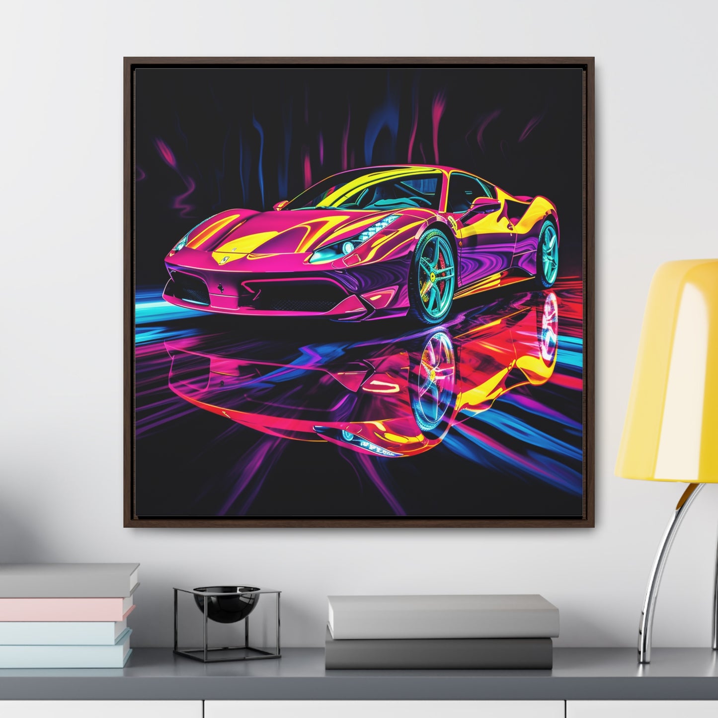 Gallery Canvas Wraps, Square Frame Pink Ferrari Macro 2