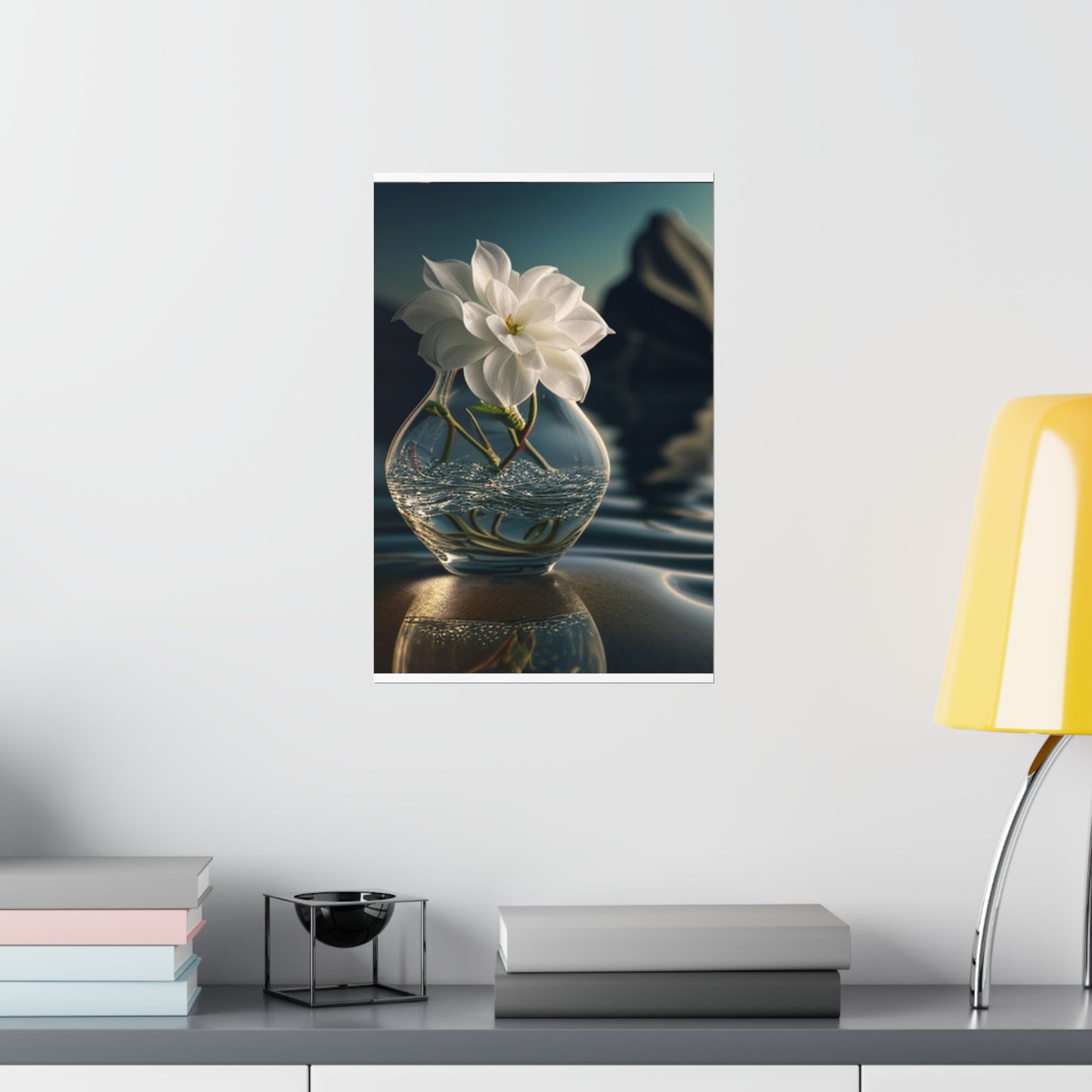 Premium Matte Vertical Posters Jasmine glass vase 4