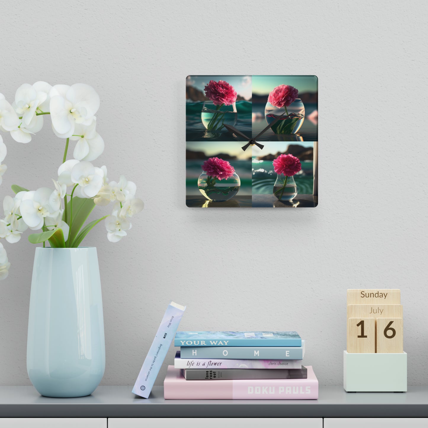 Acrylic Wall Clock Carnation 5