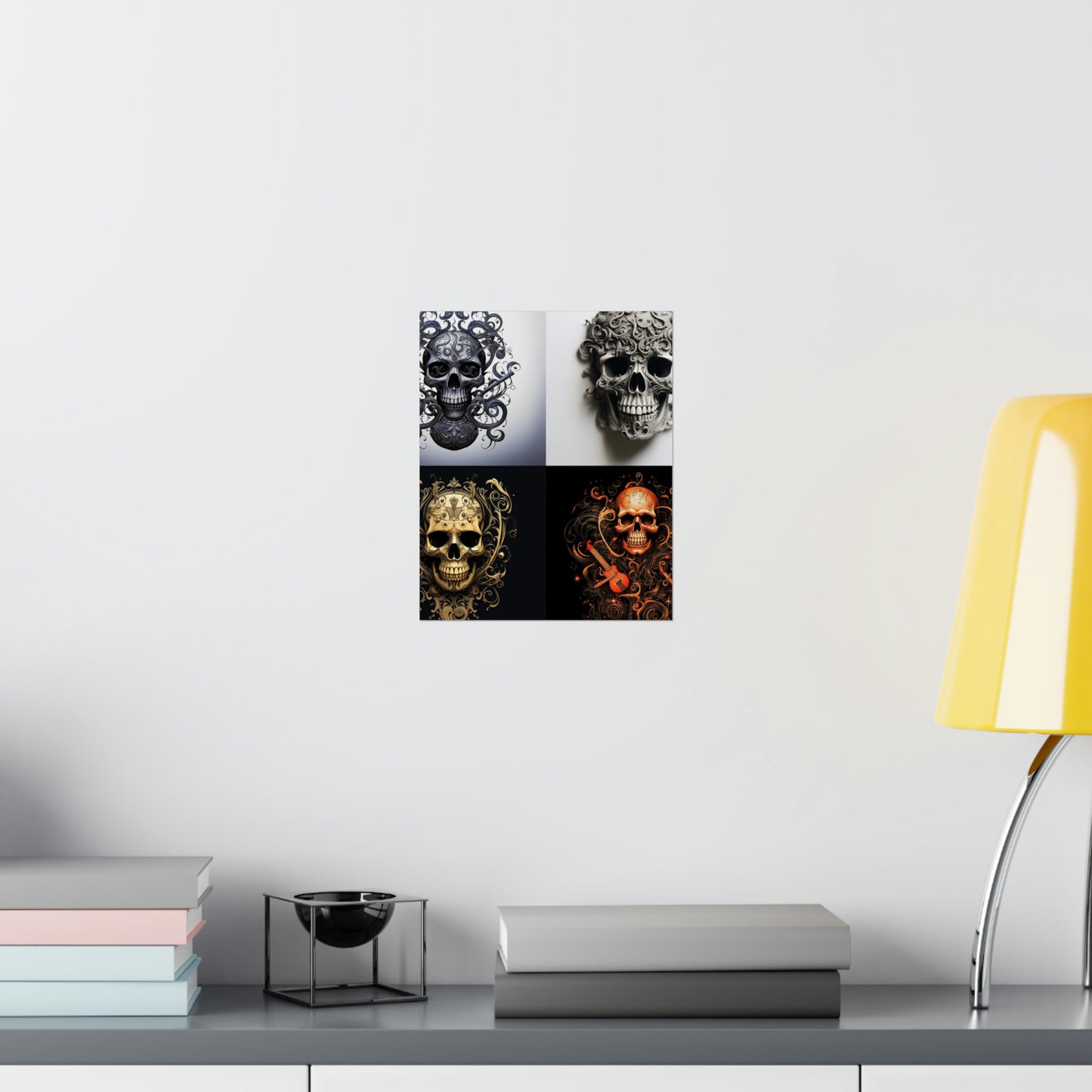 Premium Matte Vertical Posters Skull Treble Clef 5