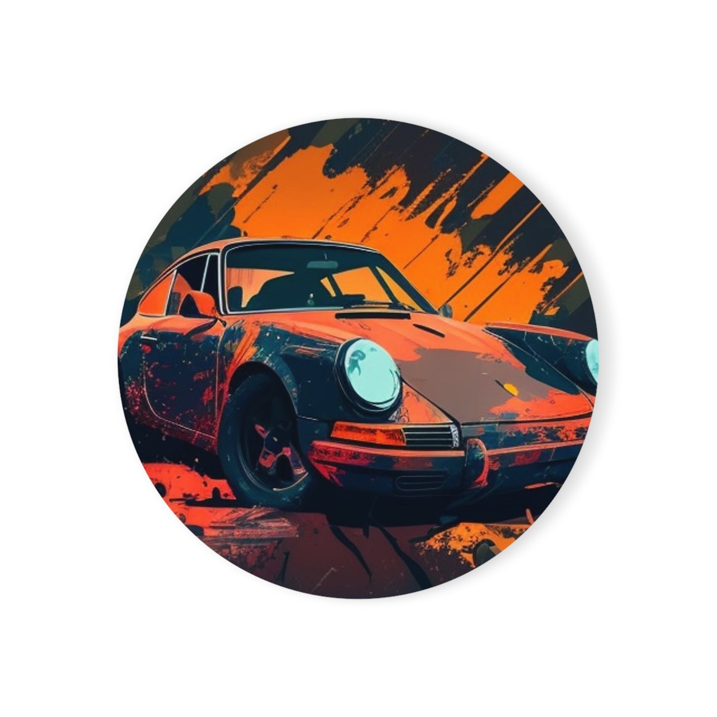 Cork Back Coaster Porsche Abstract 3