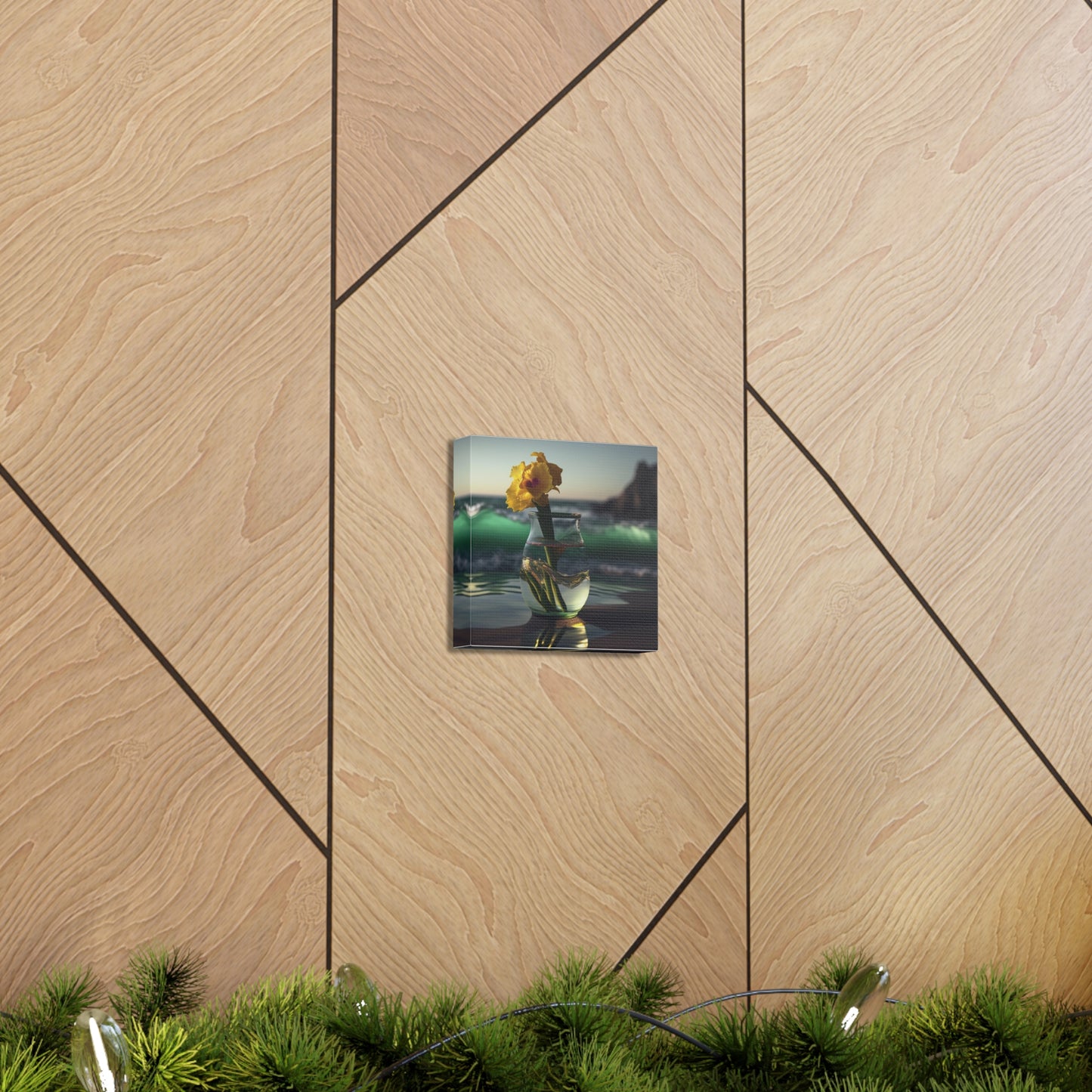 Canvas Gallery Wraps Yellow Gladiolus glass 1
