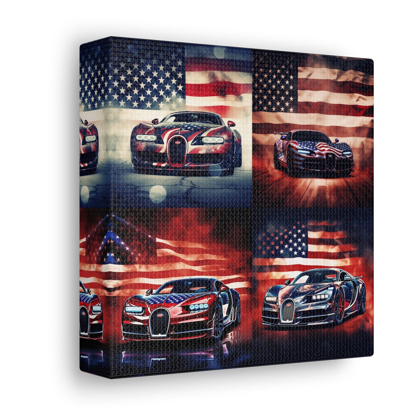 Canvas Gallery Wraps Abstract American Flag Background Bugatti 5