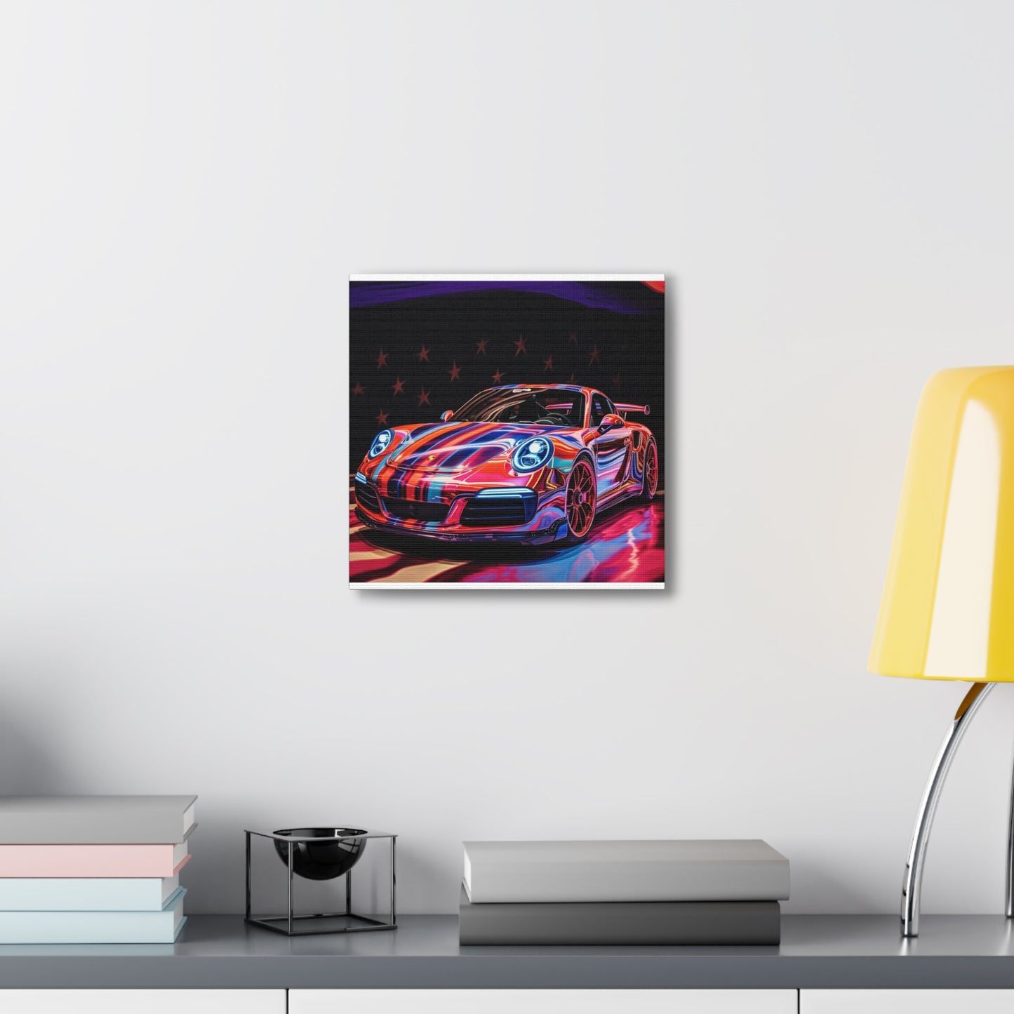 Canvas Gallery Wraps American Flag Colored Porsche 1