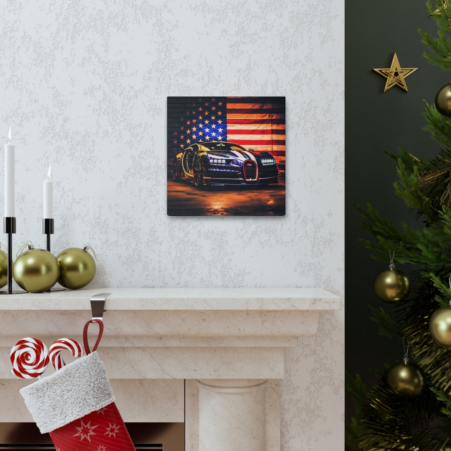 Canvas Gallery Wraps Macro Bugatti American Flag 4