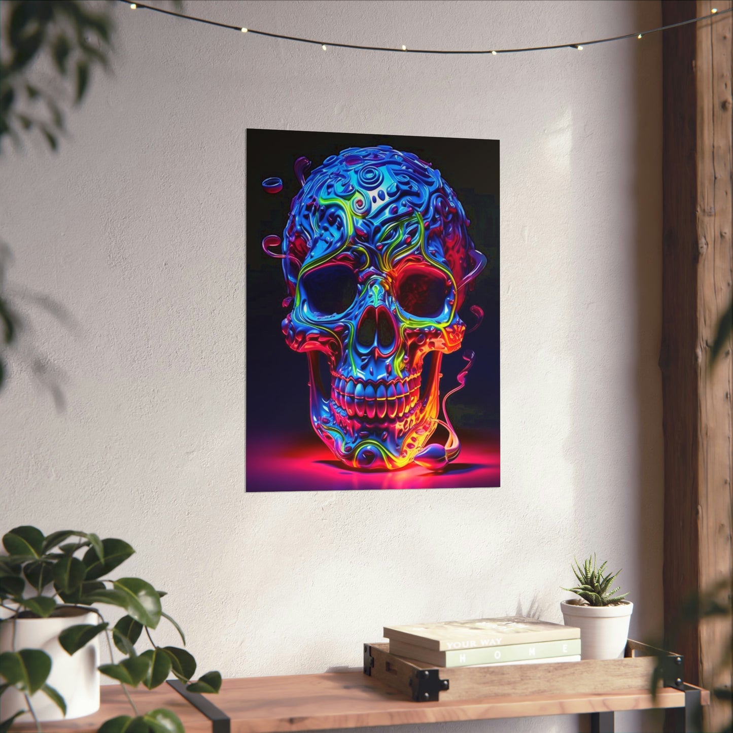 Premium Matte Vertical Posters Macro Skull Color 3