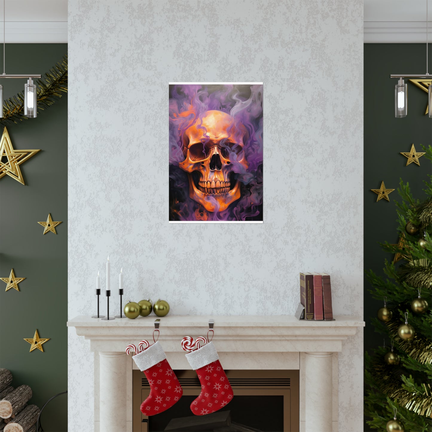 Premium Matte Vertical Posters Skull Flames 4