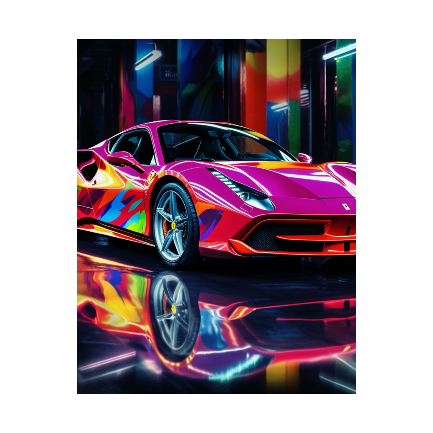 Premium Matte Vertical Posters Pink Macro Ferrari 1