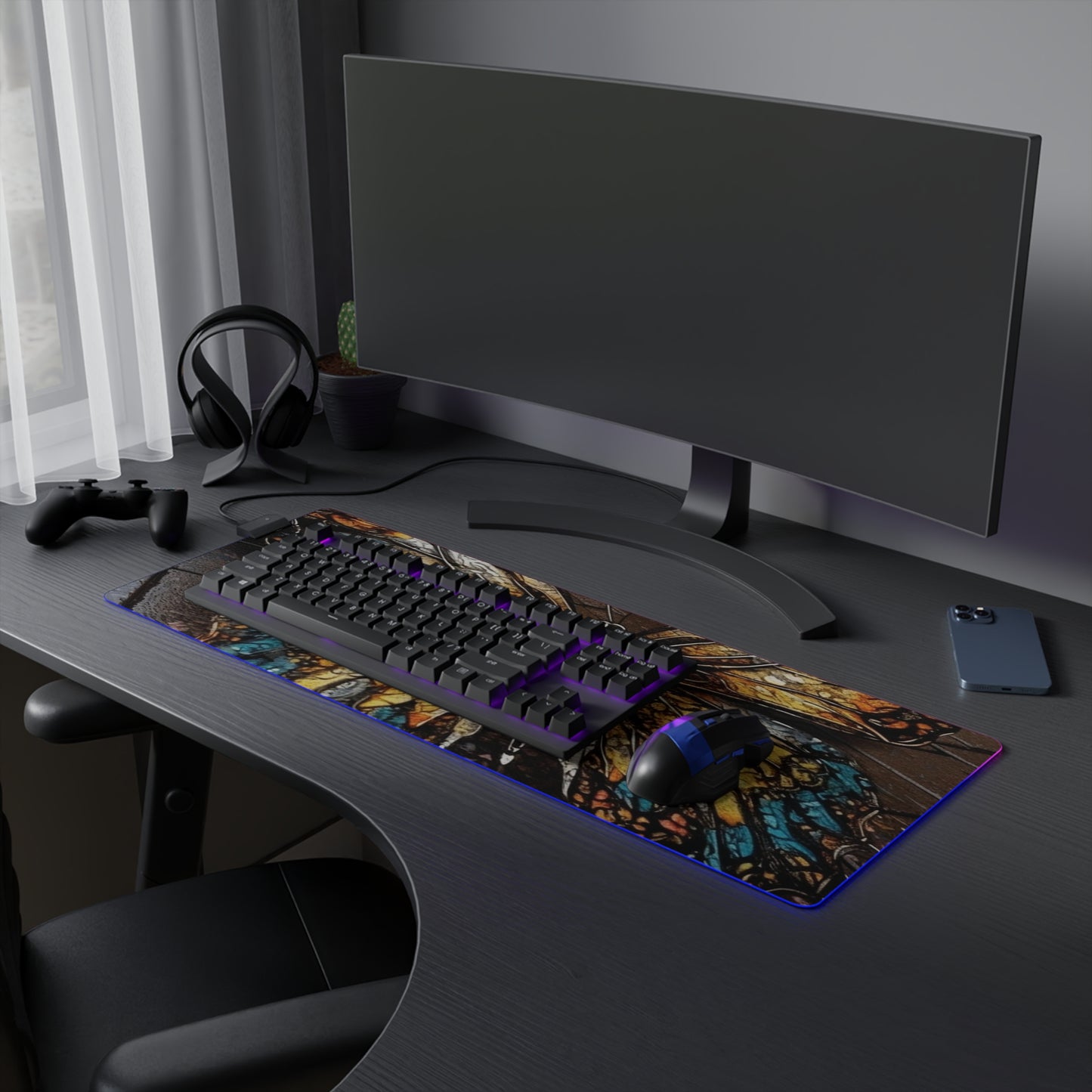 LED Gaming Mouse Pad Water Butterfly Street 1