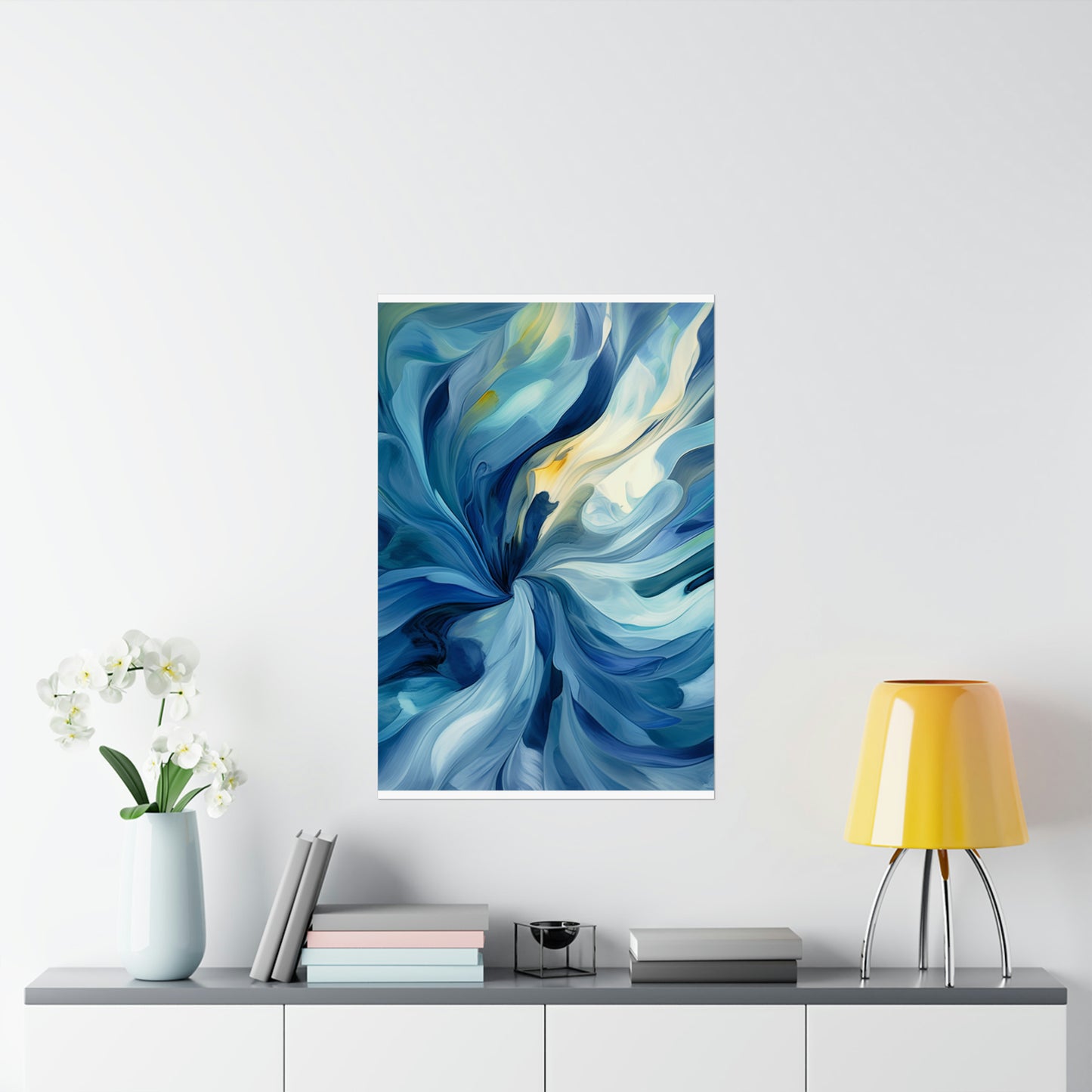 Premium Matte Vertical Posters Blue Tluip Abstract 4