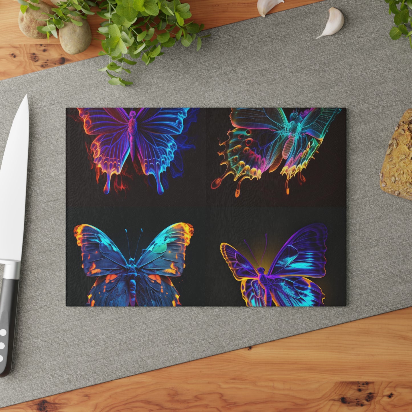 Glass Cutting Board Thermal Butterfly 5