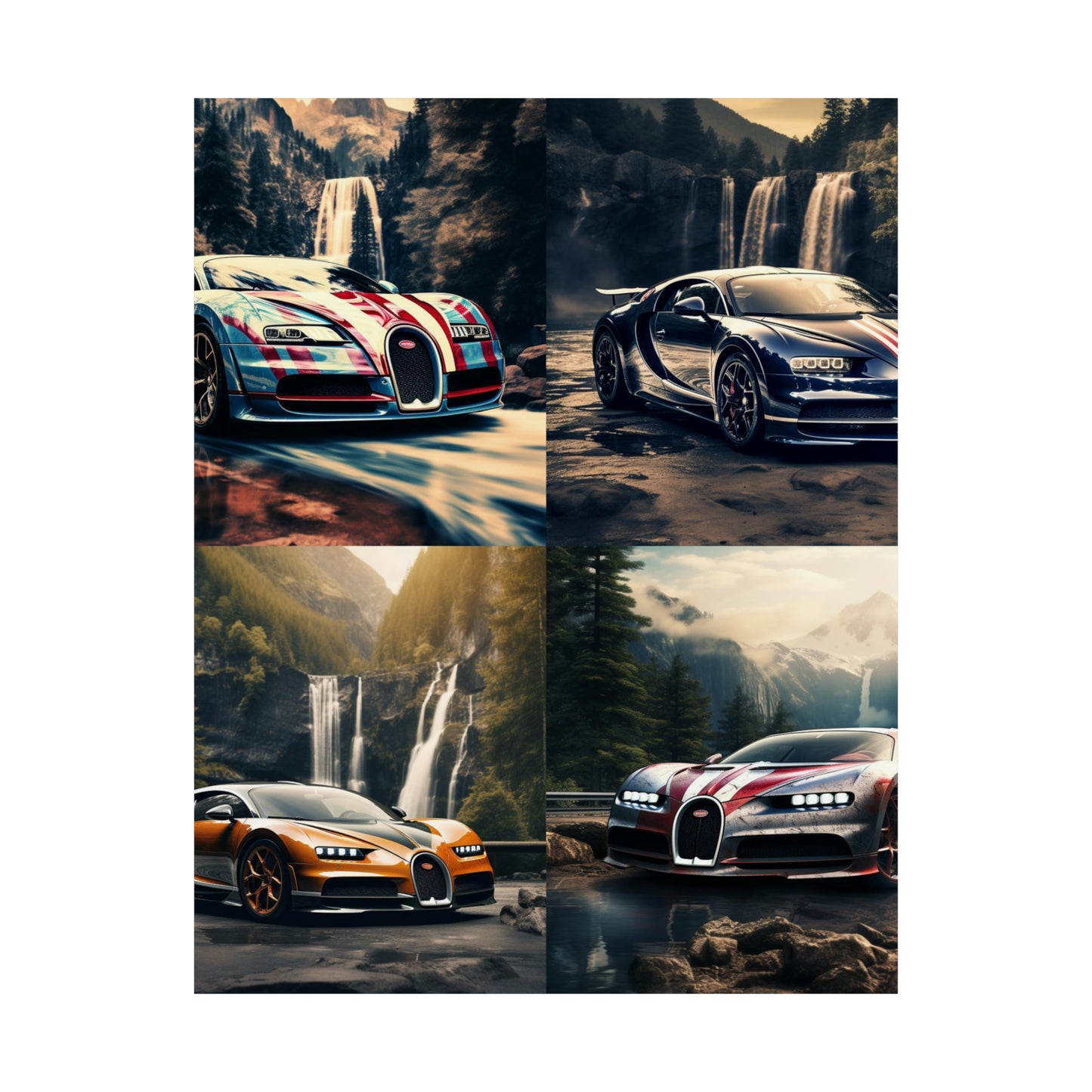 Premium Matte Vertical Posters Bugatti Waterfall 5