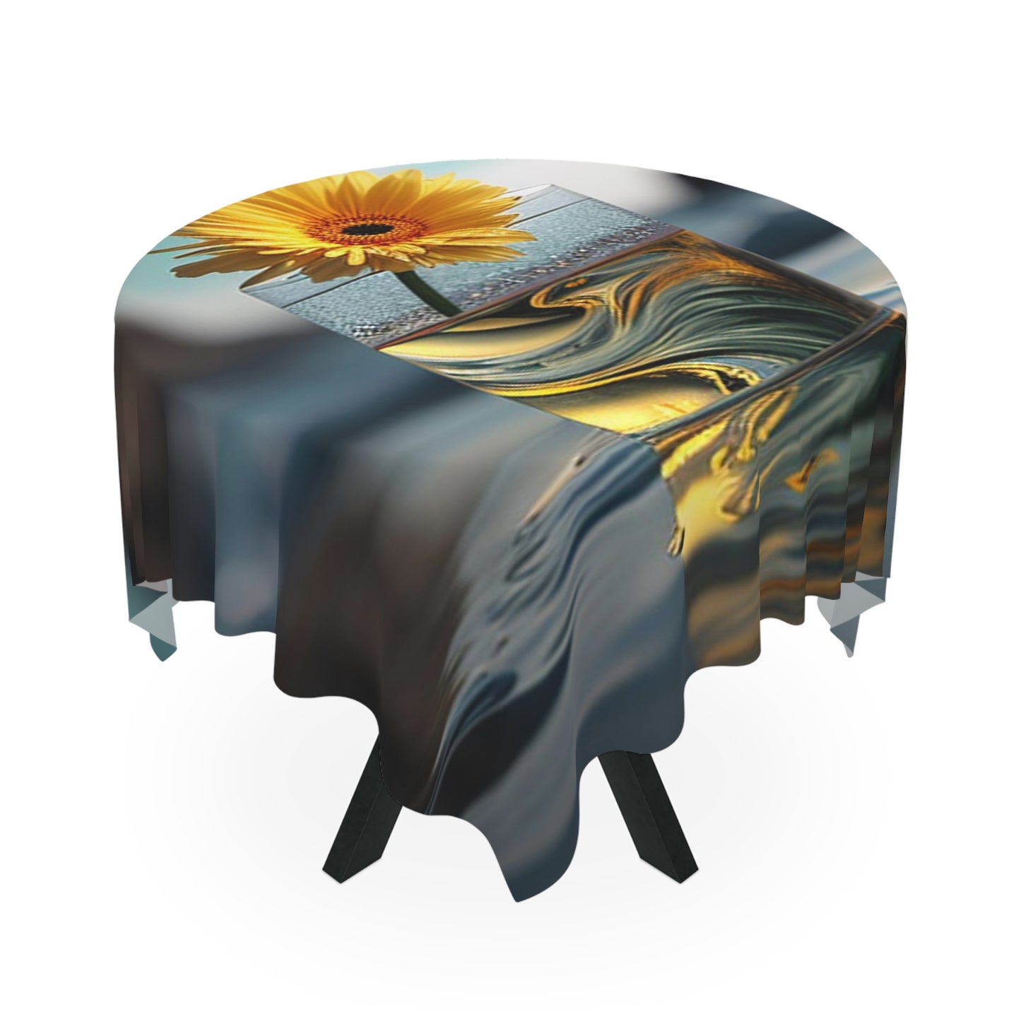 Tablecloth yello Gerbera glass 2