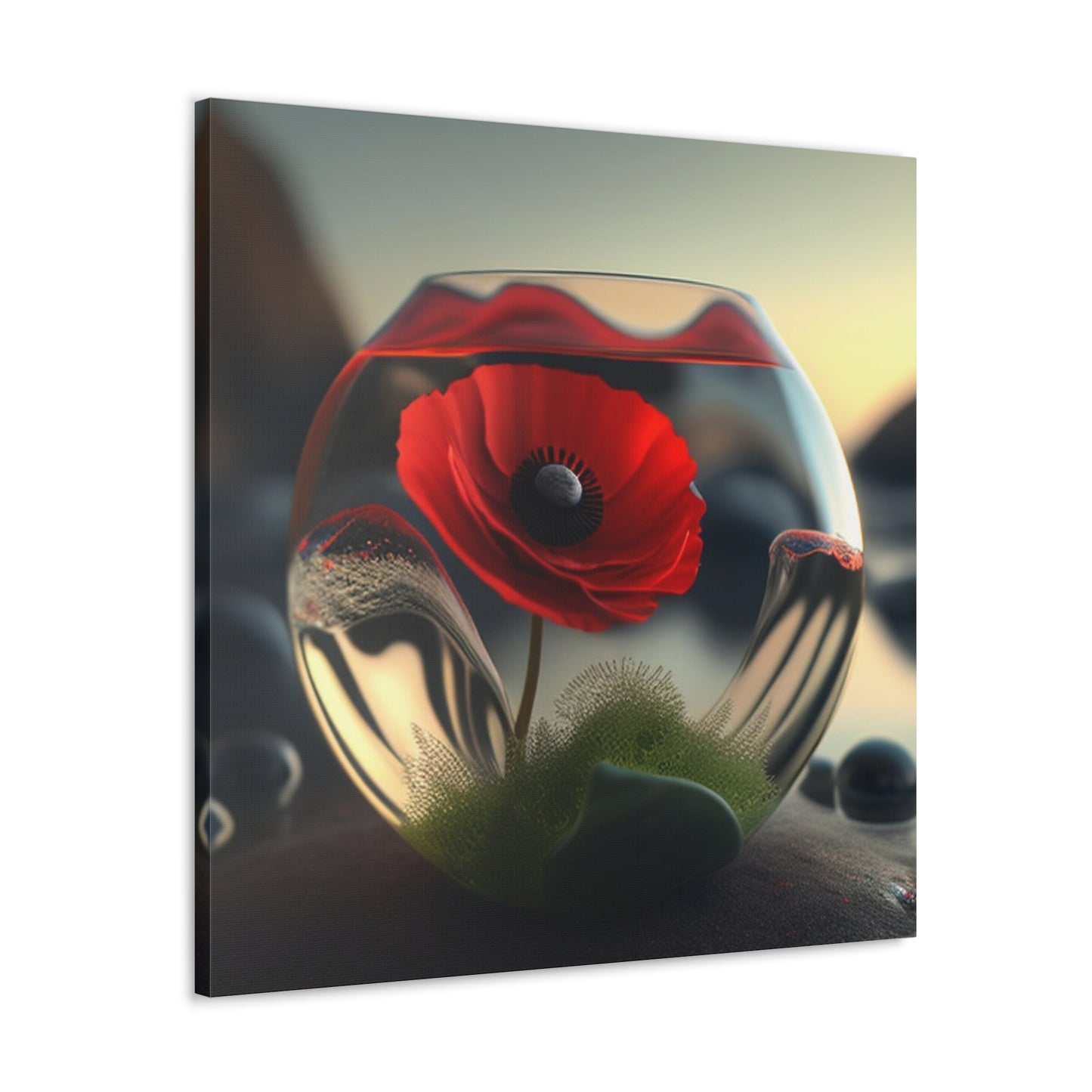 Canvas Gallery Wraps Red Anemone in a Vase 3