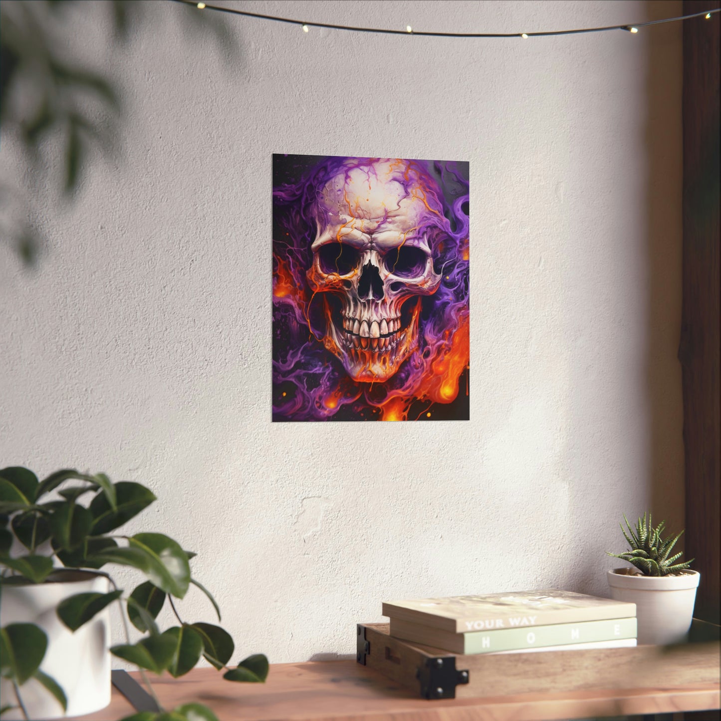 Premium Matte Vertical Posters Skull Flames 2