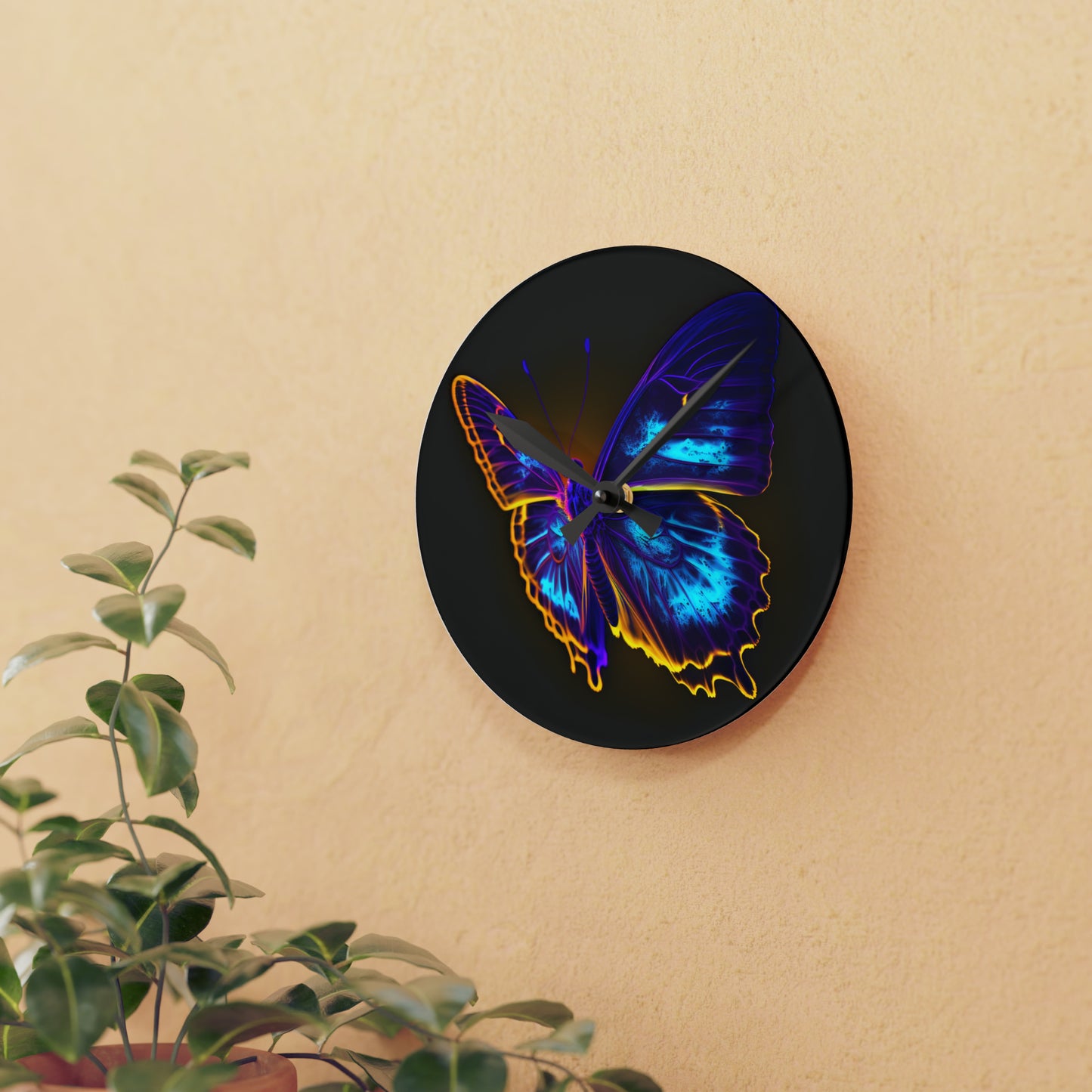 Acrylic Wall Clock Thermal Butterfly 4