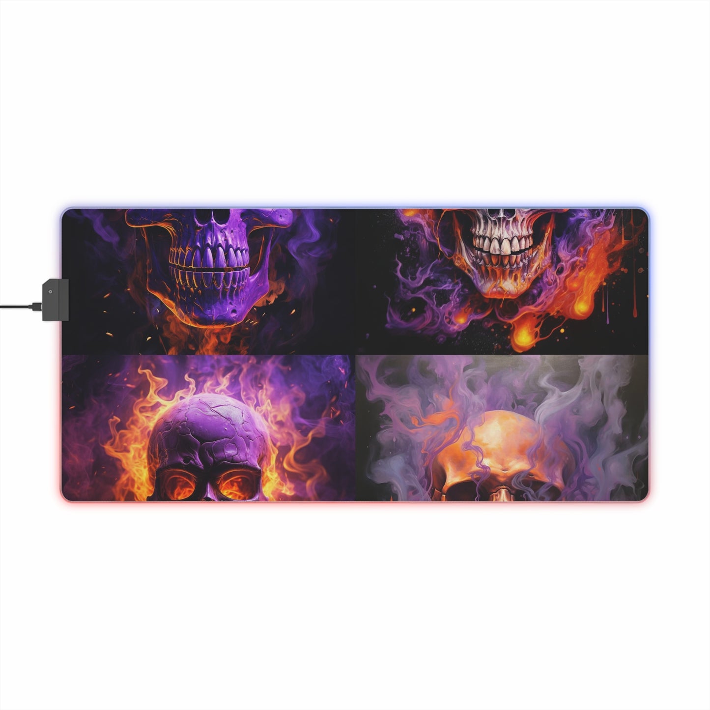 LED Gaming Mouse Pad Skull Flames 5