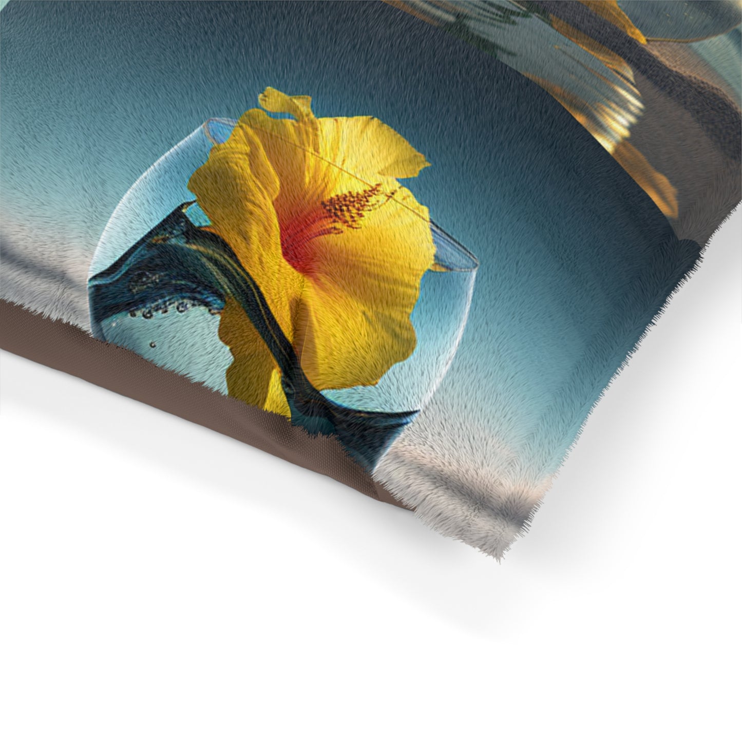 Pet Bed Yellow Hibiscus glass 5