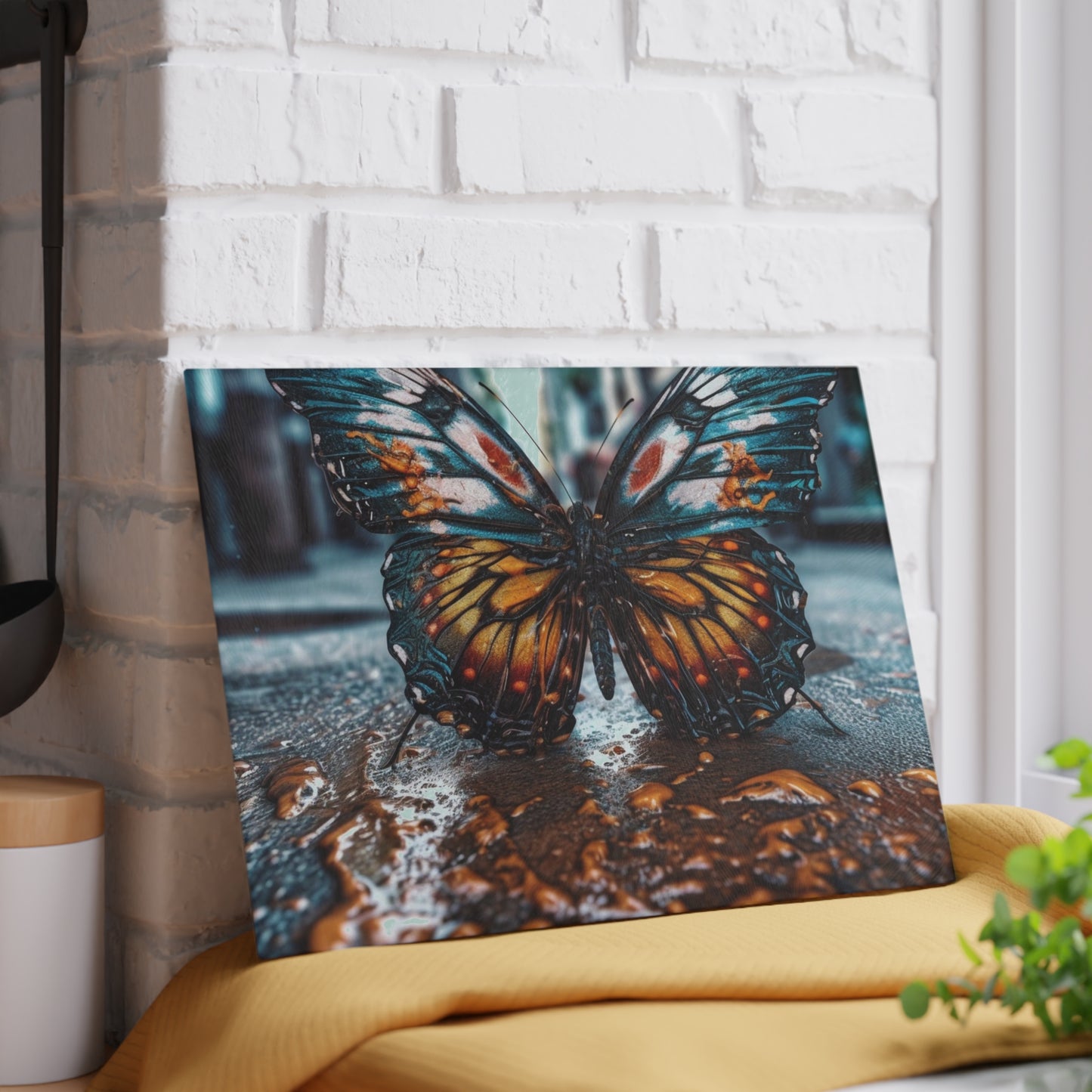 Glass Cutting Board Water Butterfly Street 3