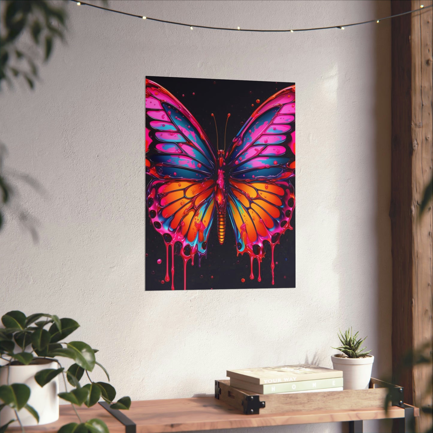 Premium Matte Vertical Posters Pink Butterfly Flair 1