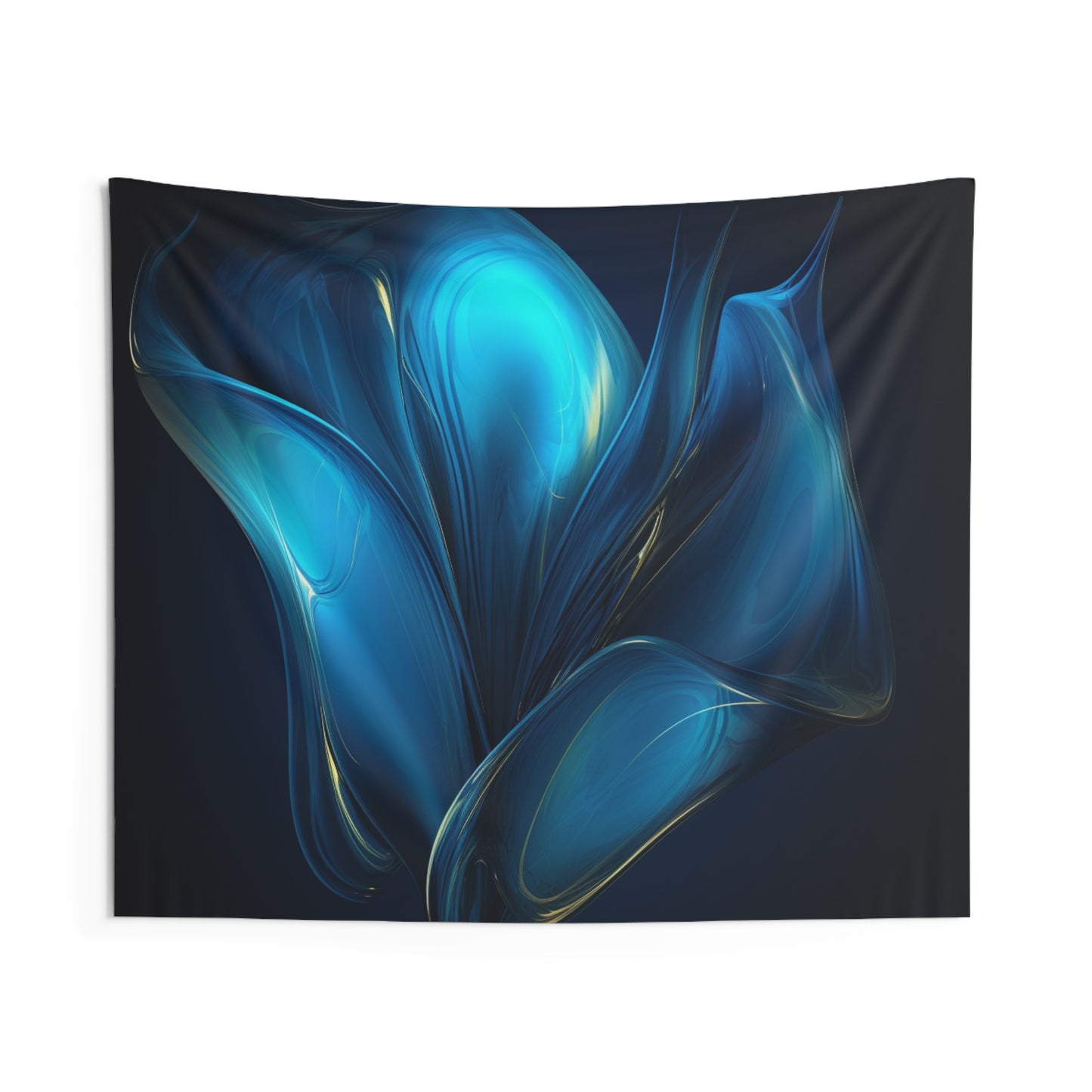 Indoor Wall Tapestries Abstract Blue Tulip 2